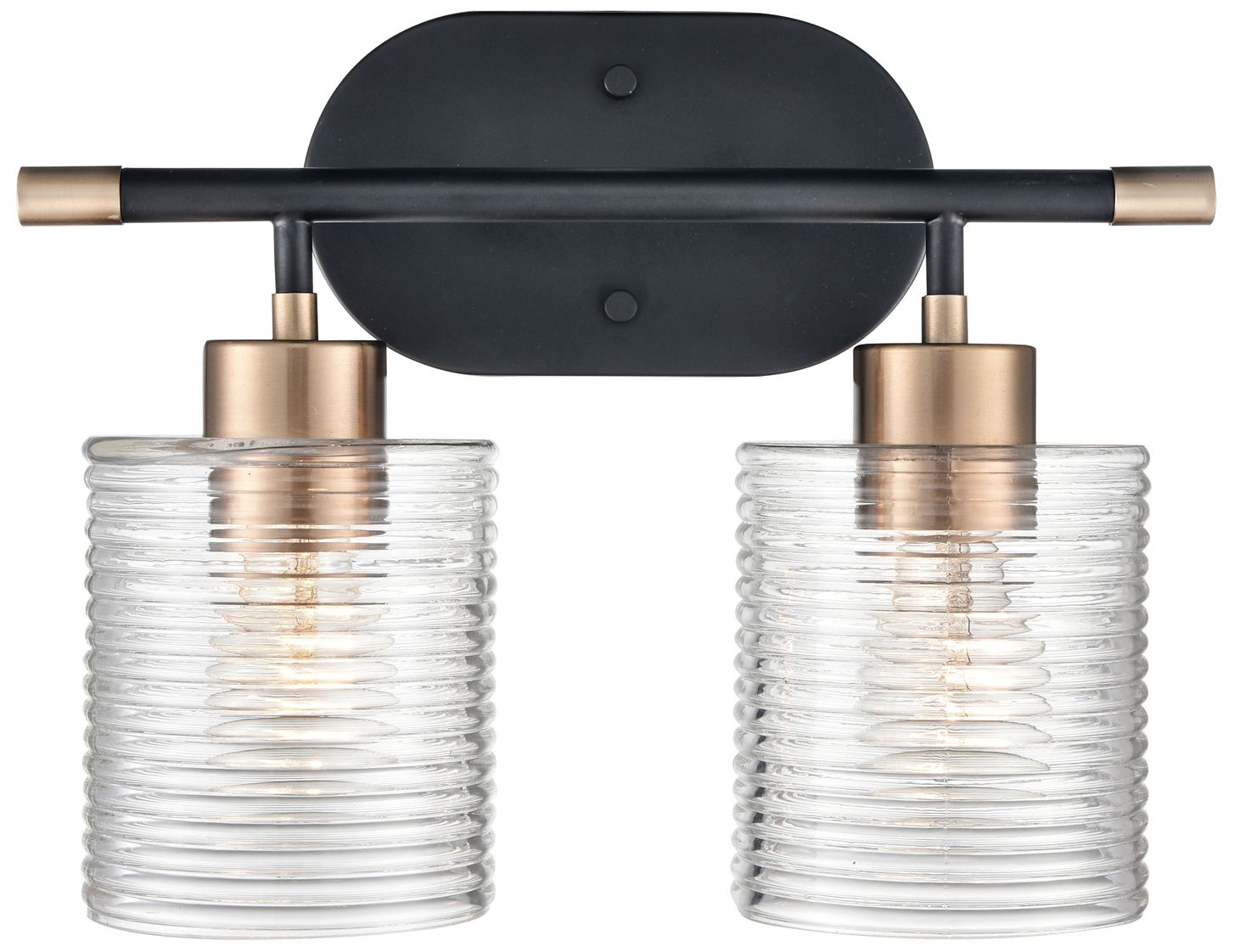 Millennium Renitta 2-Light 14" Matte Black/Modern Gold Vanity Light