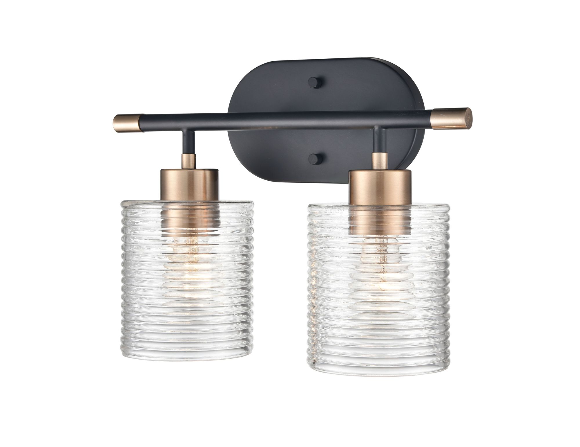 Image 2 Millennium Renitta 2-Light 14" Matte Black/Modern Gold Vanity Light more views