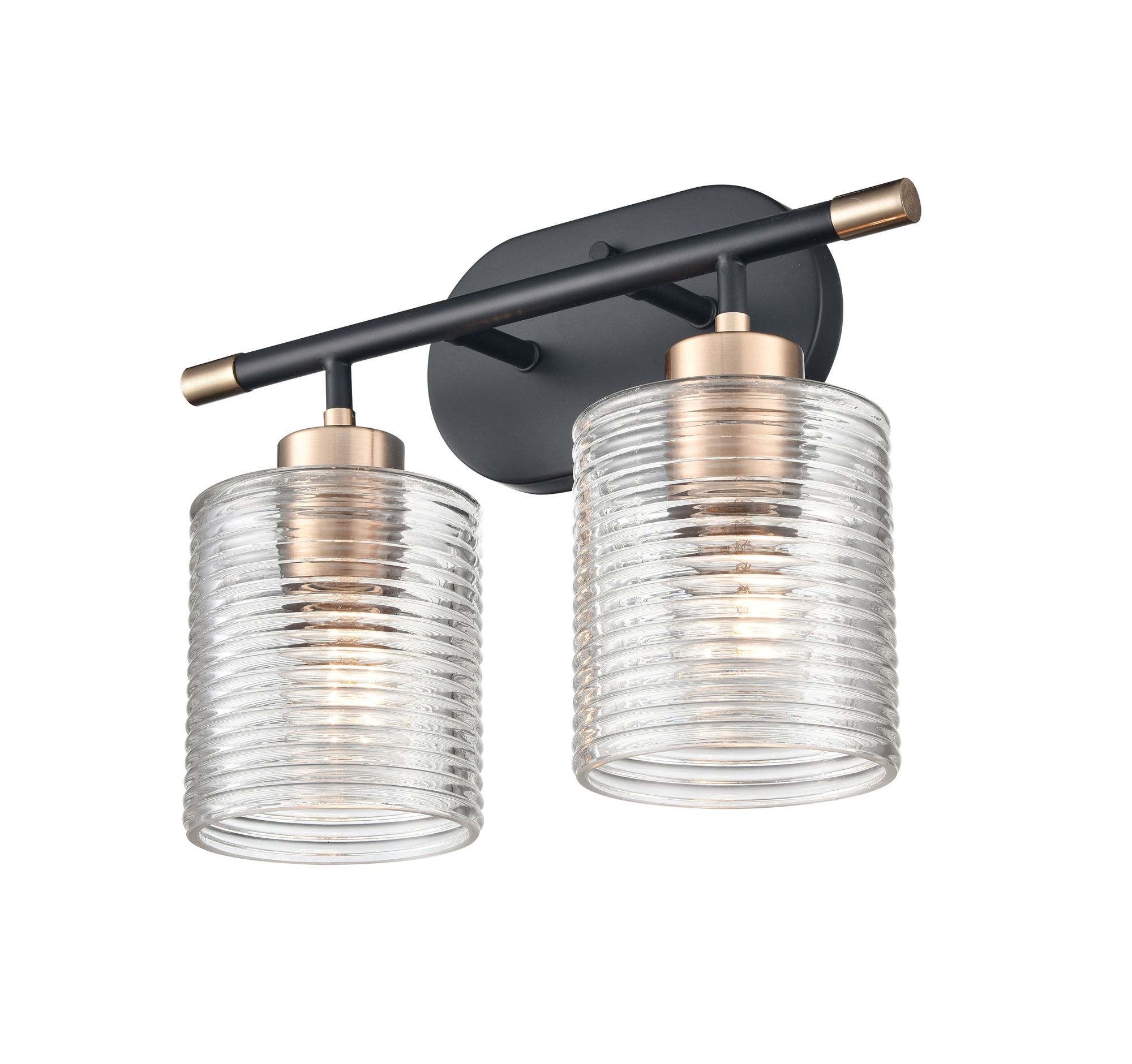 Image 4 Millennium Renitta 2-Light 14" Matte Black/Modern Gold Vanity Light more views