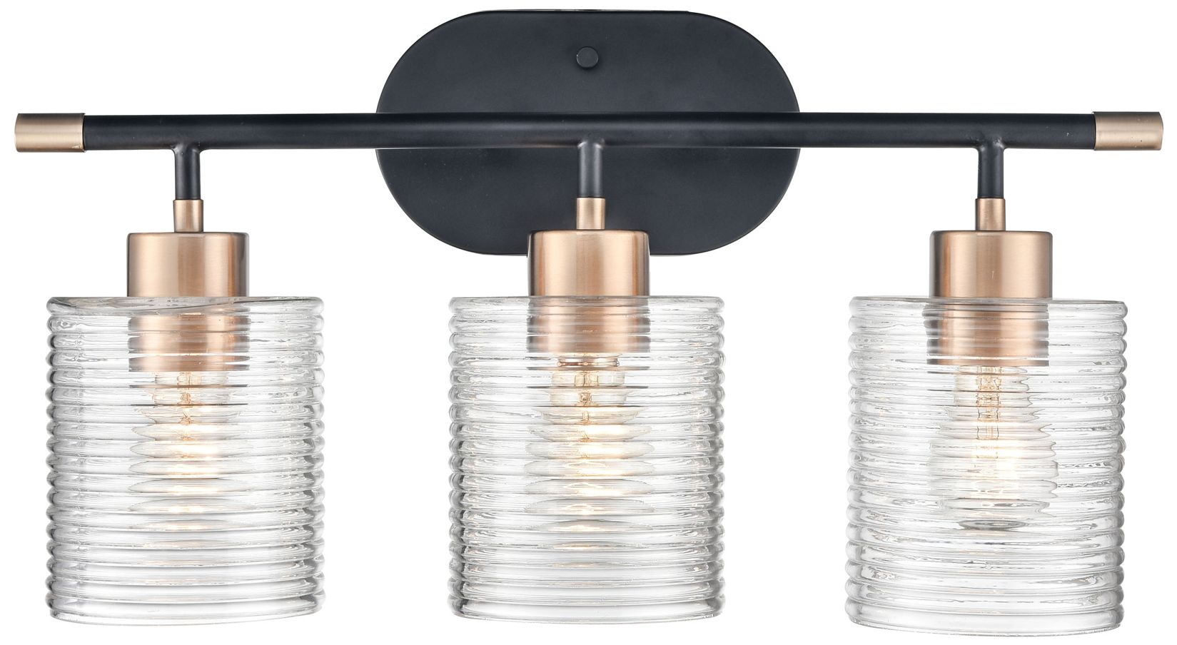 Millennium Renitta 3-Light 20.25" Matte Black/Modern Gold Vanity Light