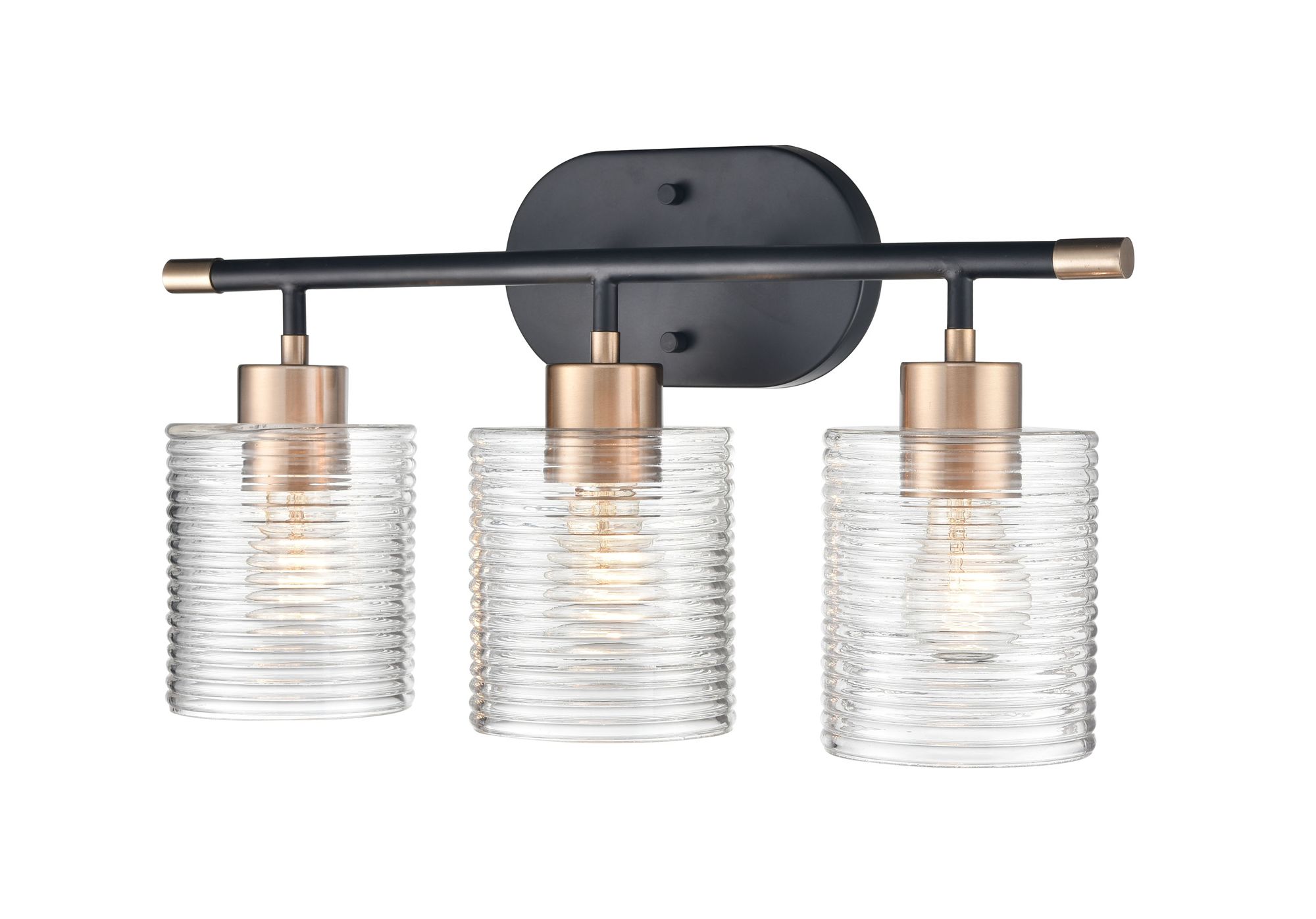 Image 2 Millennium Renitta 3-Light 20.25" Matte Black/Modern Gold Vanity Light more views