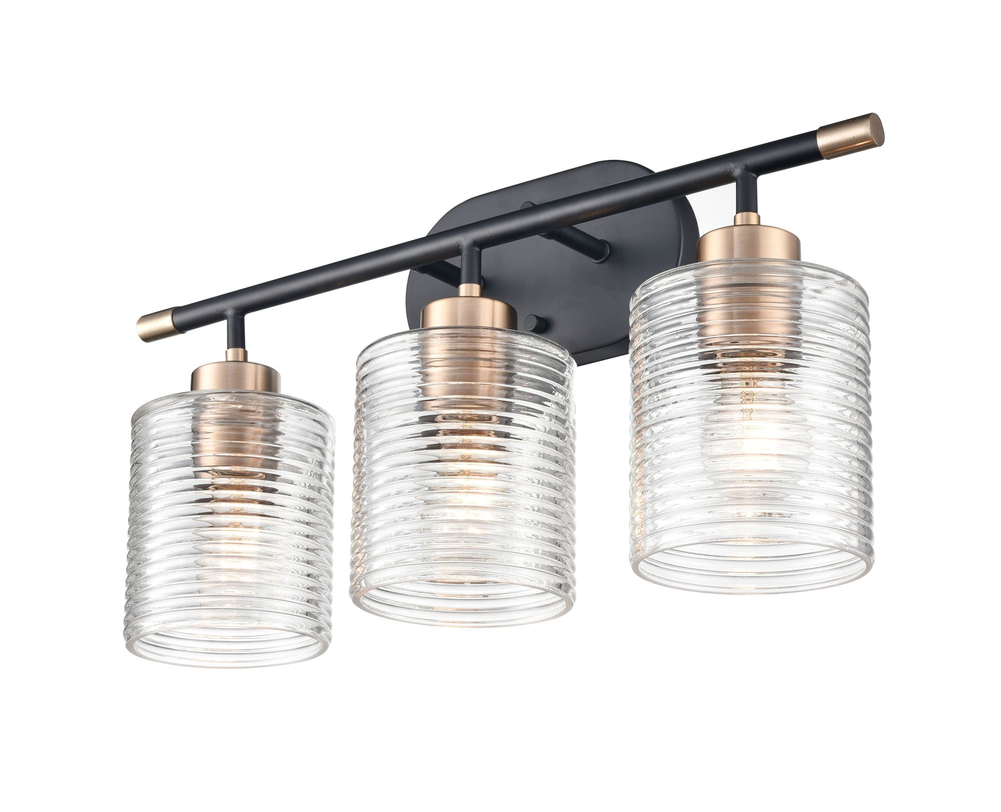 Image 4 Millennium Renitta 3-Light 20.25" Matte Black/Modern Gold Vanity Light more views