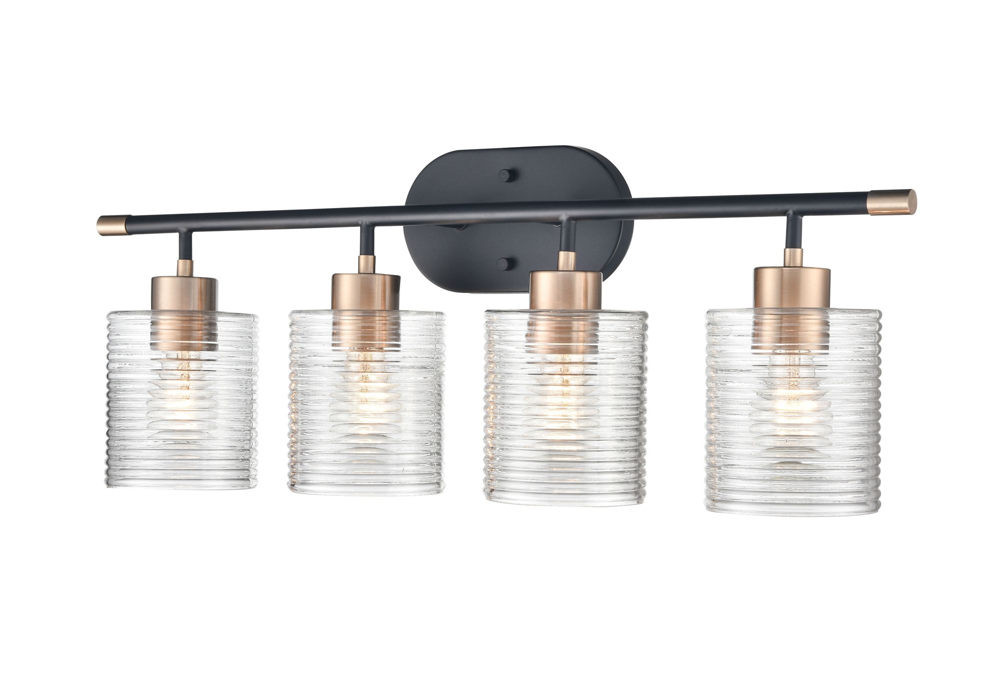 Image 2 Millennium Renitta 4-Light 28.25" Matte Black/Modern Gold Vanity Light more views