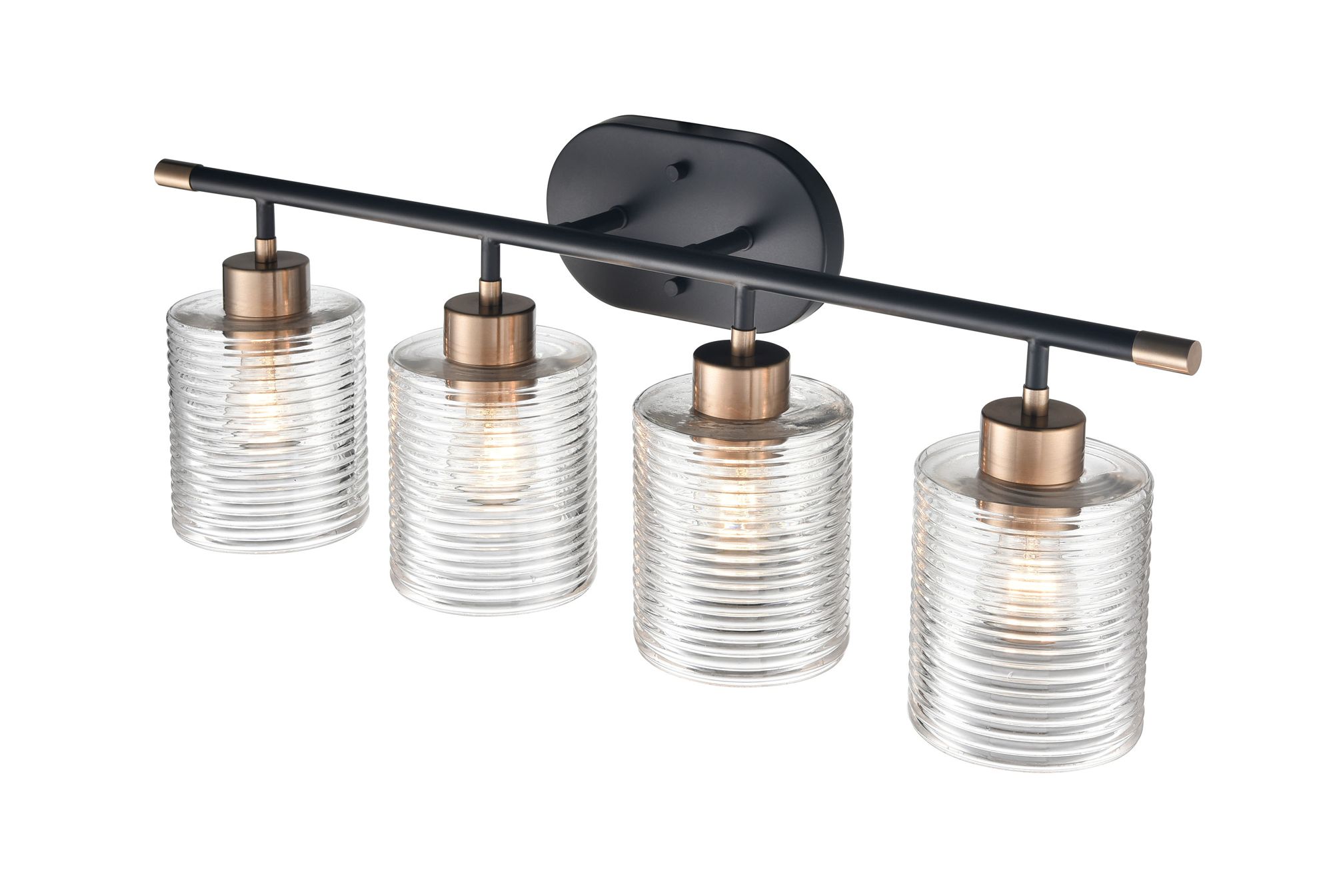 Image 3 Millennium Renitta 4-Light 28.25" Matte Black/Modern Gold Vanity Light more views