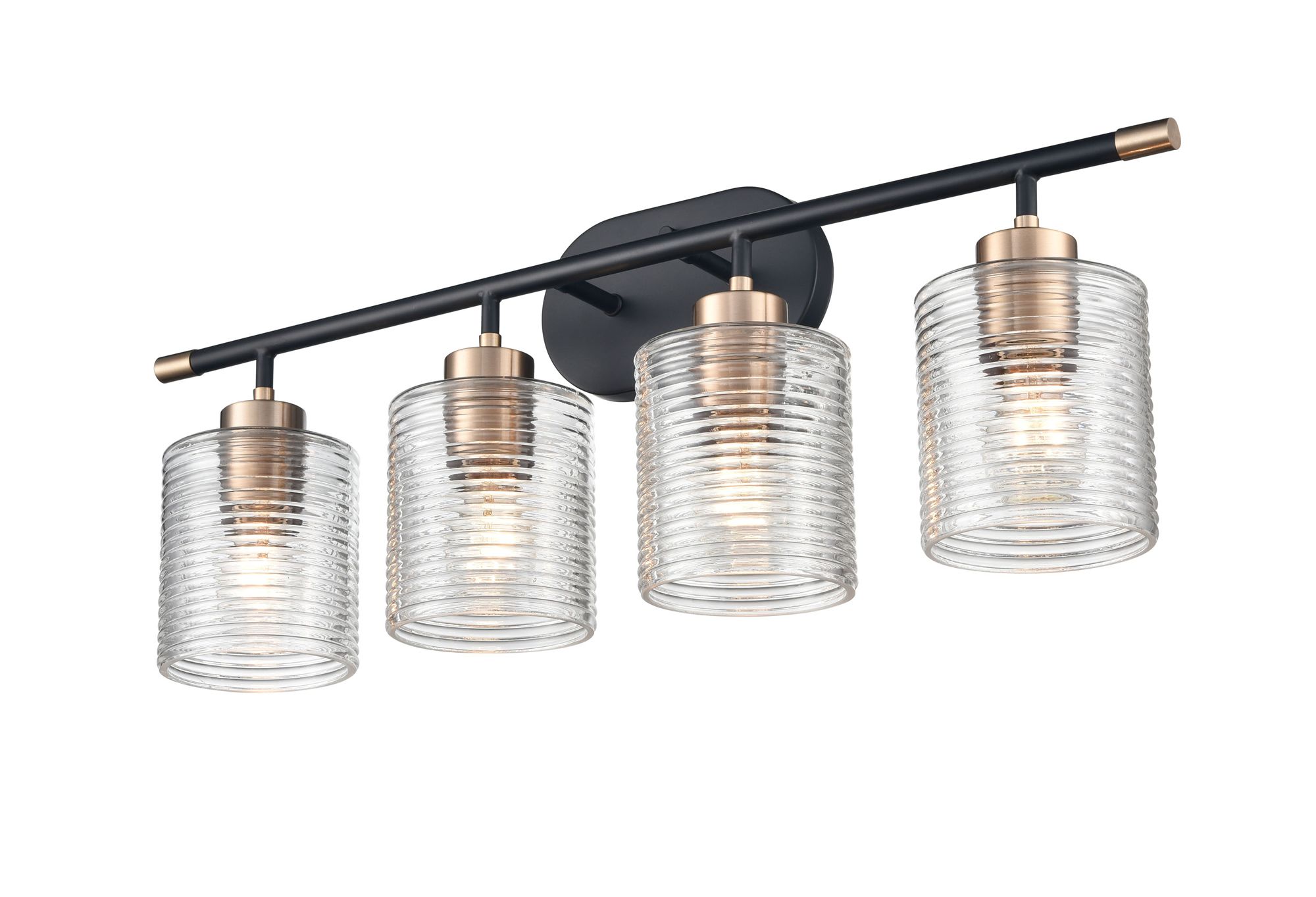 Image 4 Millennium Renitta 4-Light 28.25" Matte Black/Modern Gold Vanity Light more views