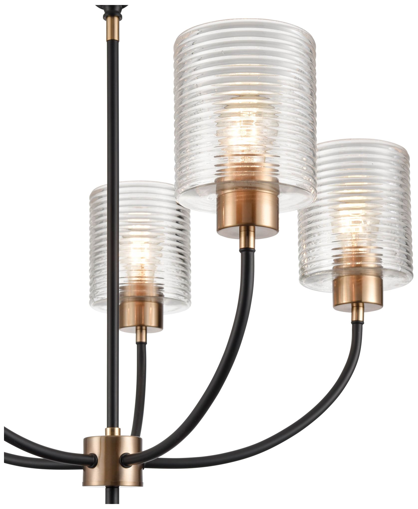 Image 5 Millennium Renitta 5-Lt 26" Matte Black/Modern Gold Chandelier with Shade more views