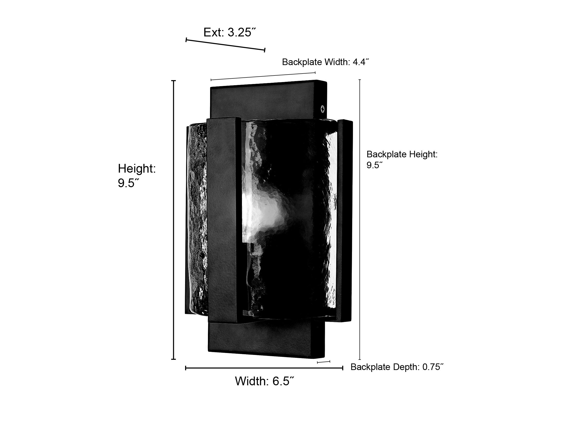 Image 3 Millennium Rezi 1-Light 6.5" Matte Black Wall Sconce with Glass Shade more views