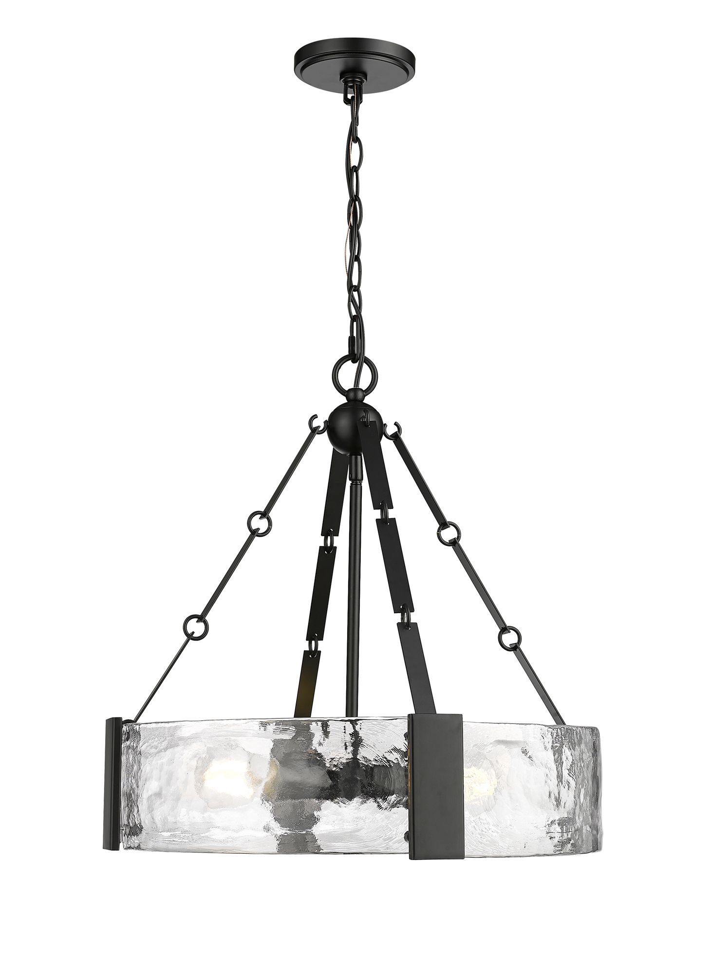 Image 2 Millennium Rezi 3-Light 20.25" Matte Black Pendant with Glass Shade more views