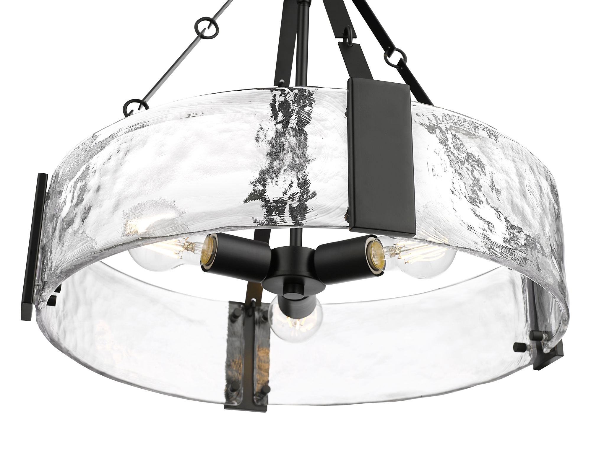 Image 3 Millennium Rezi 3-Light 20.25" Matte Black Pendant with Glass Shade more views