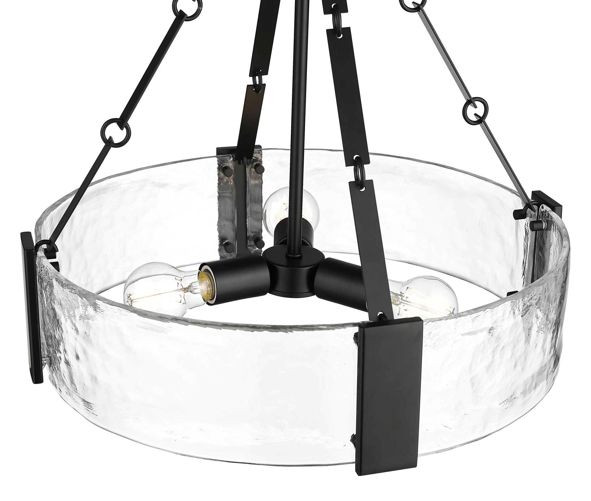 Image 4 Millennium Rezi 3-Light 20.25" Matte Black Pendant with Glass Shade more views