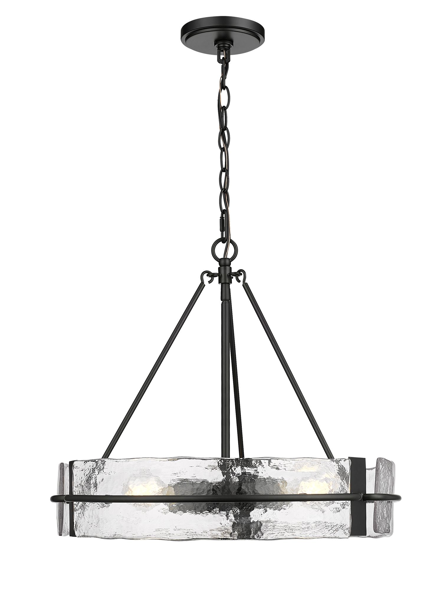 Image 2 Millennium Rezi 3-Light 20" Matte Black Pendant with Glass Shade more views