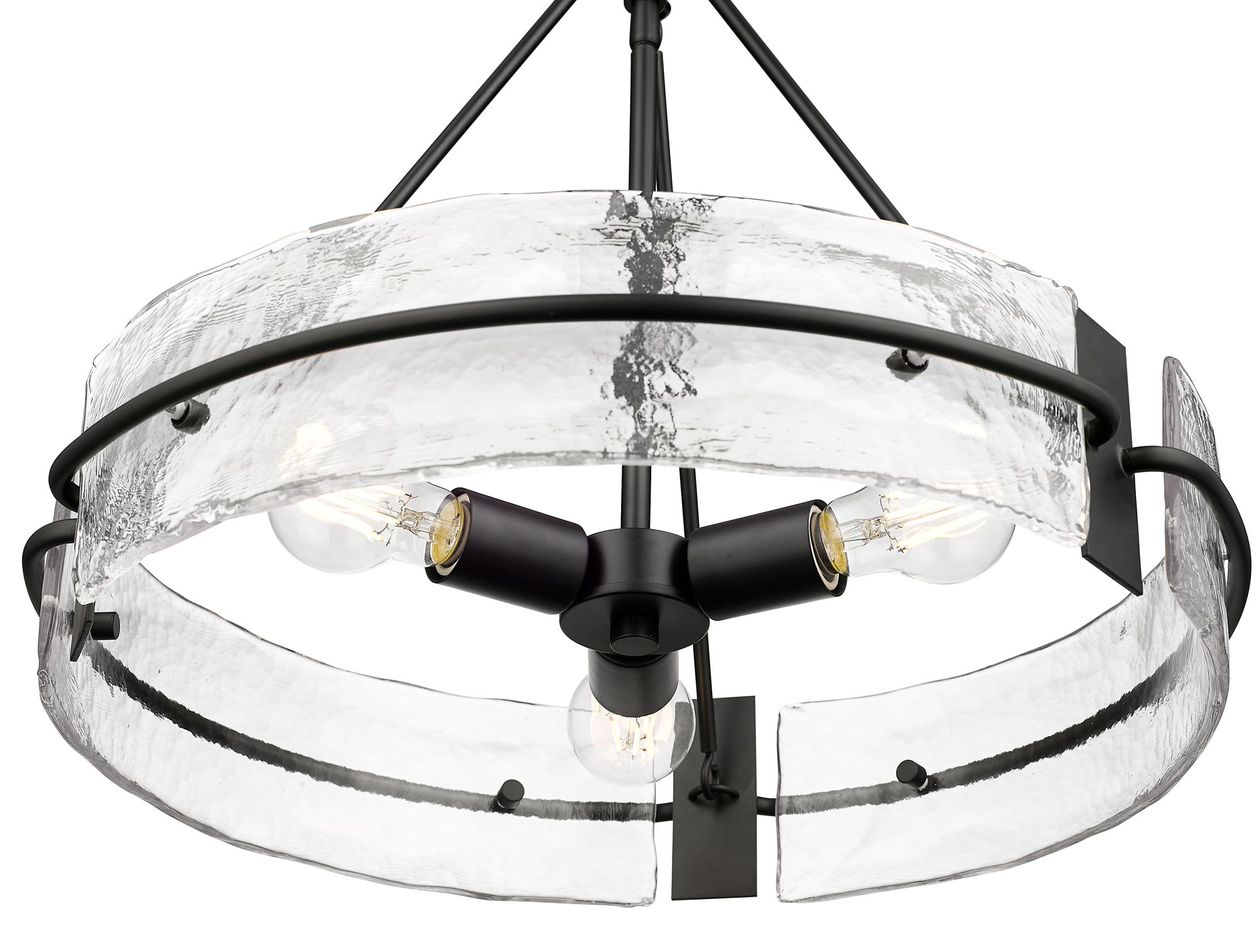 Image 3 Millennium Rezi 3-Light 20" Matte Black Pendant with Glass Shade more views