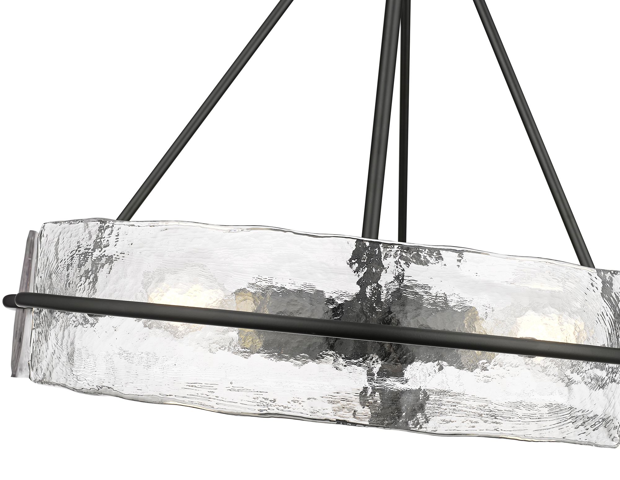 Image 5 Millennium Rezi 3-Light 20" Matte Black Pendant with Glass Shade more views