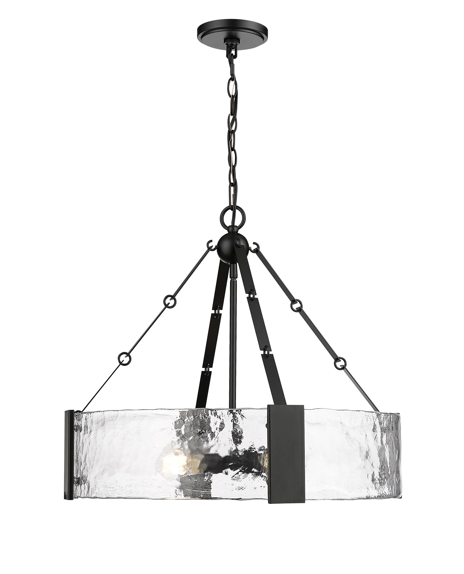 Image 2 Millennium Rezi 4-Light 24.25" Matte Black Pendant with Glass Shade more views