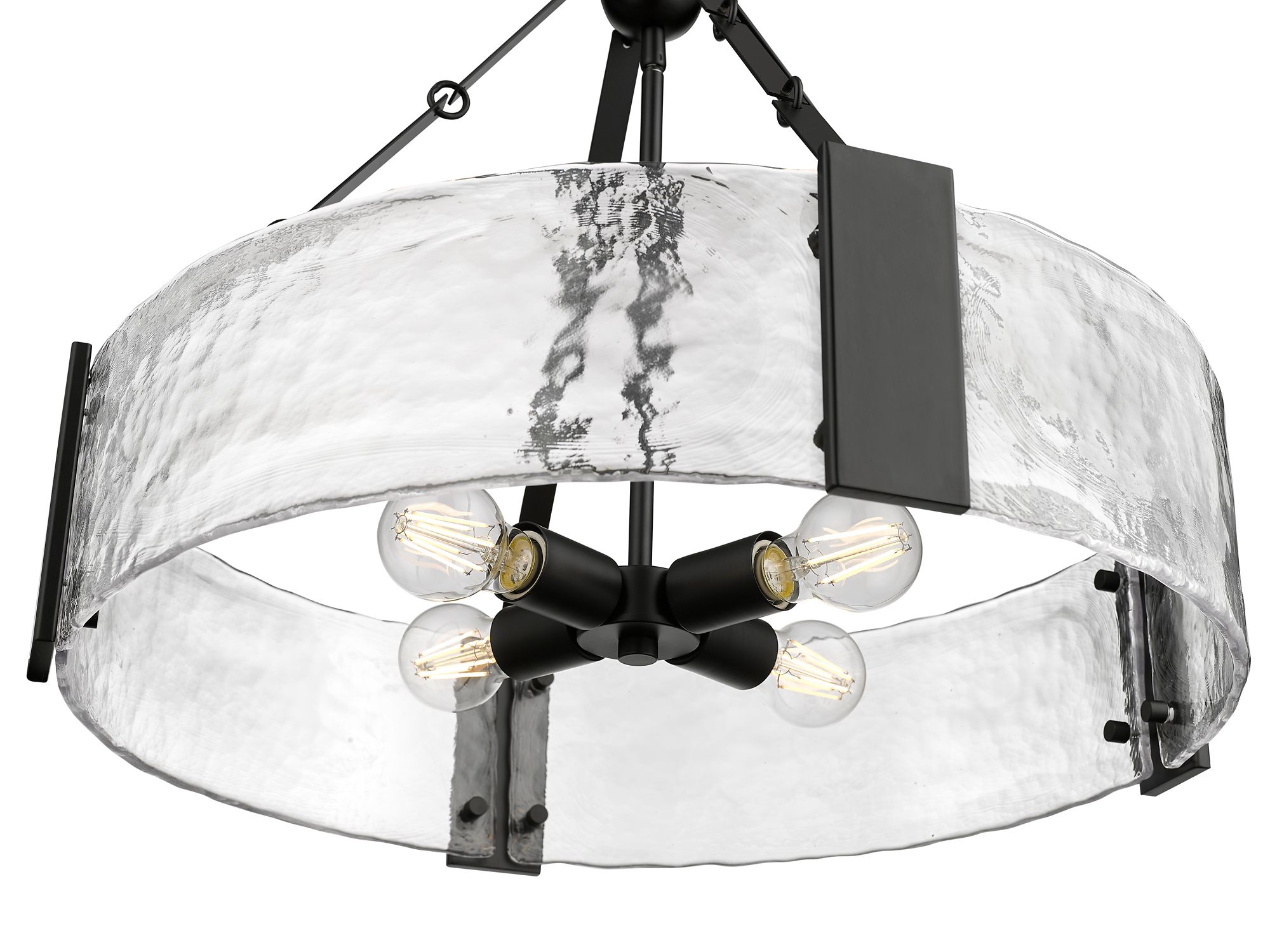 Image 3 Millennium Rezi 4-Light 24.25" Matte Black Pendant with Glass Shade more views