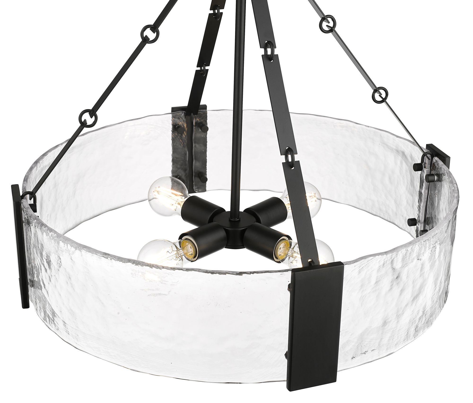 Image 4 Millennium Rezi 4-Light 24.25" Matte Black Pendant with Glass Shade more views
