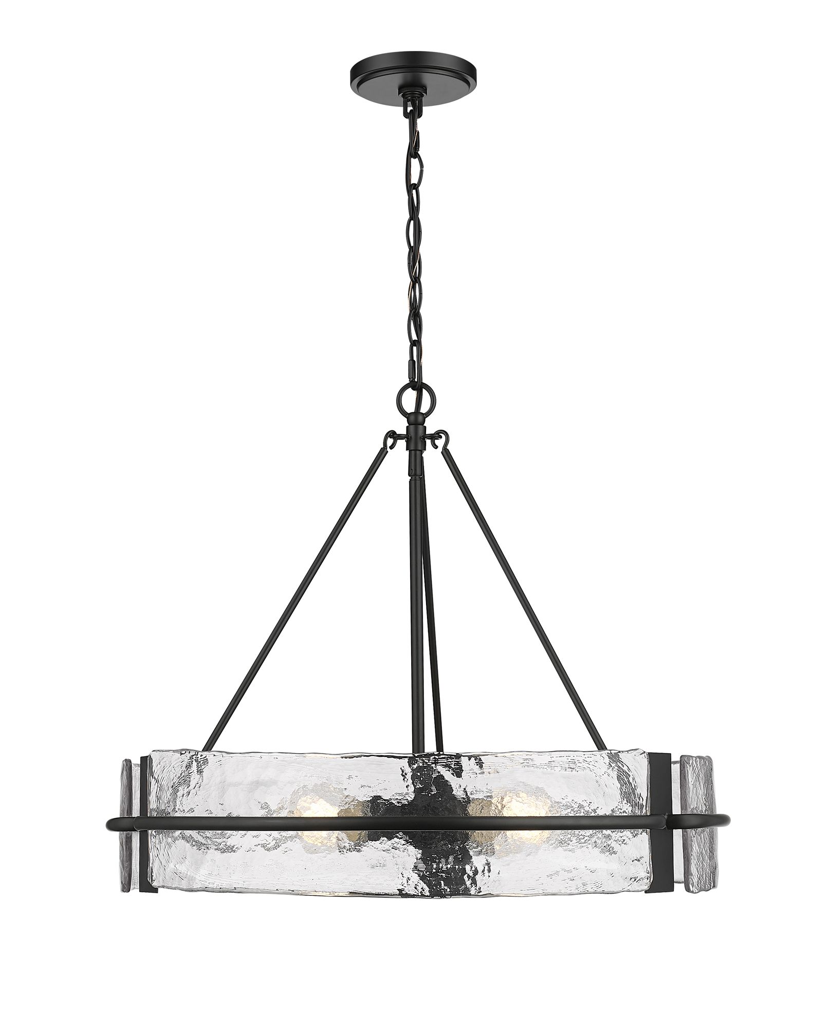 Image 2 Millennium Rezi 4-Light 24" Matte Black Pendant with Glass Shade more views