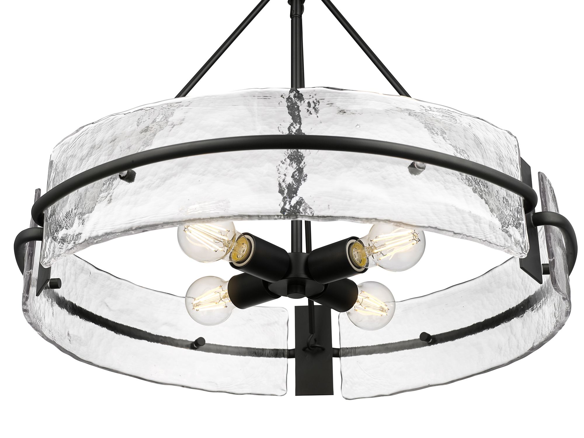 Image 3 Millennium Rezi 4-Light 24" Matte Black Pendant with Glass Shade more views