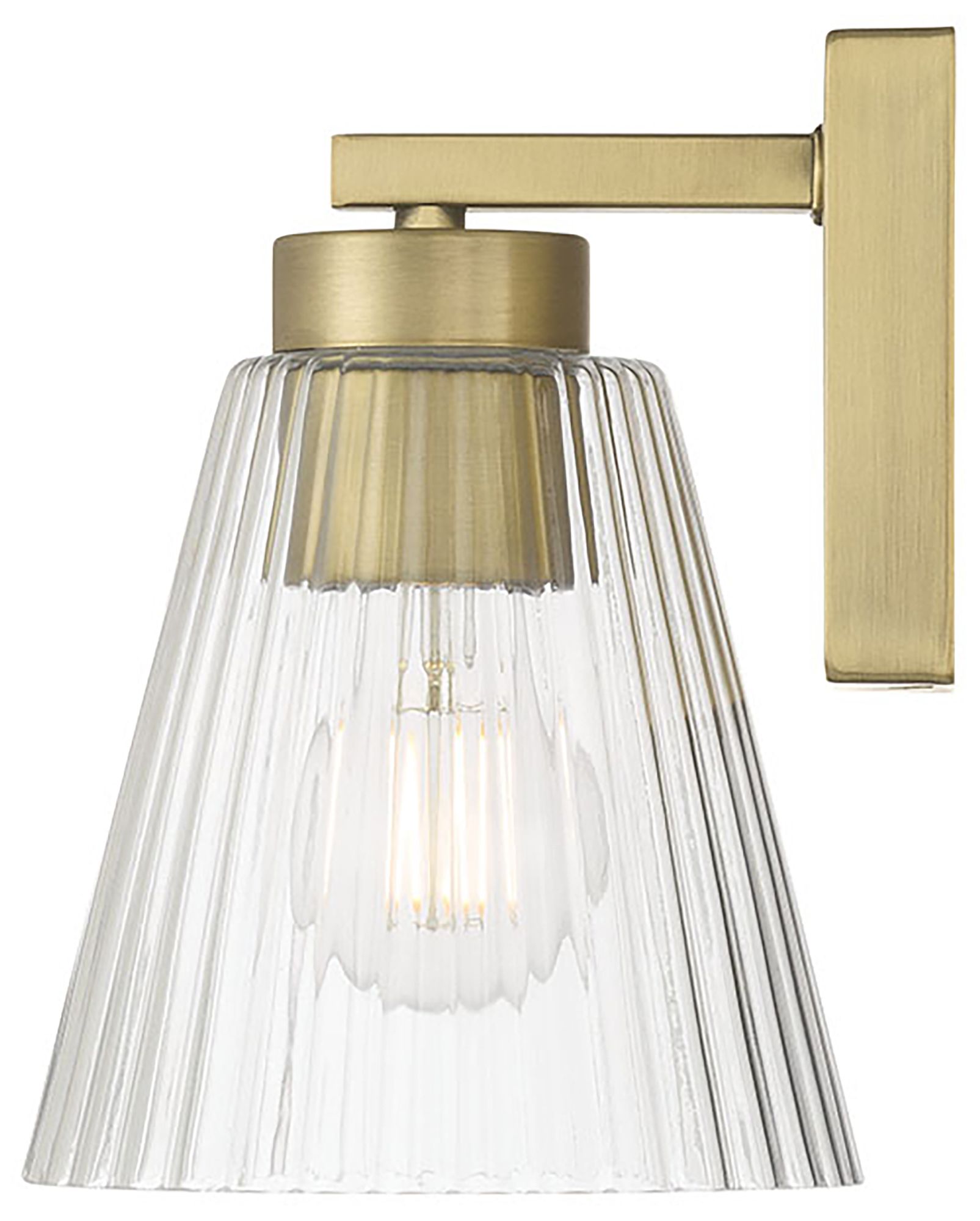 Image 4 Millennium Riville 1-Light 5.75" Vintage Brass Wall Sconce with Glass Shade more views