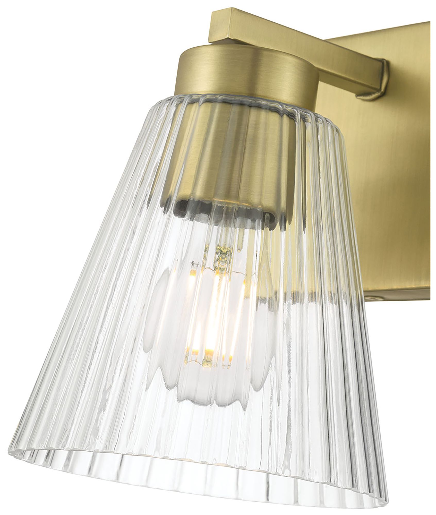 Image 6 Millennium Riville 1-Light 5.75" Vintage Brass Wall Sconce with Glass Shade more views