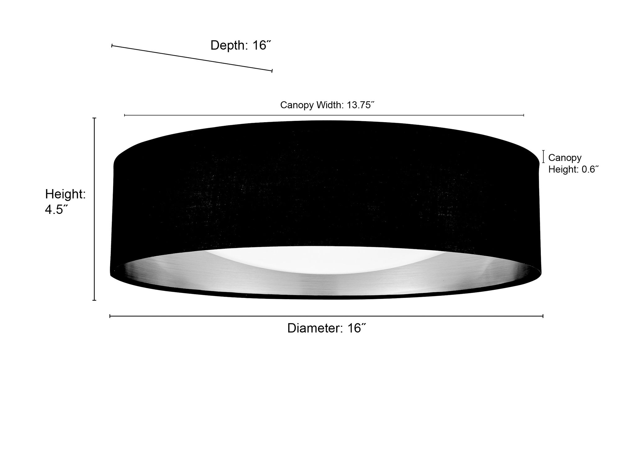 Image 6 Millennium Rosata LED 16" White Flush Mount with Fabric Shade more views
