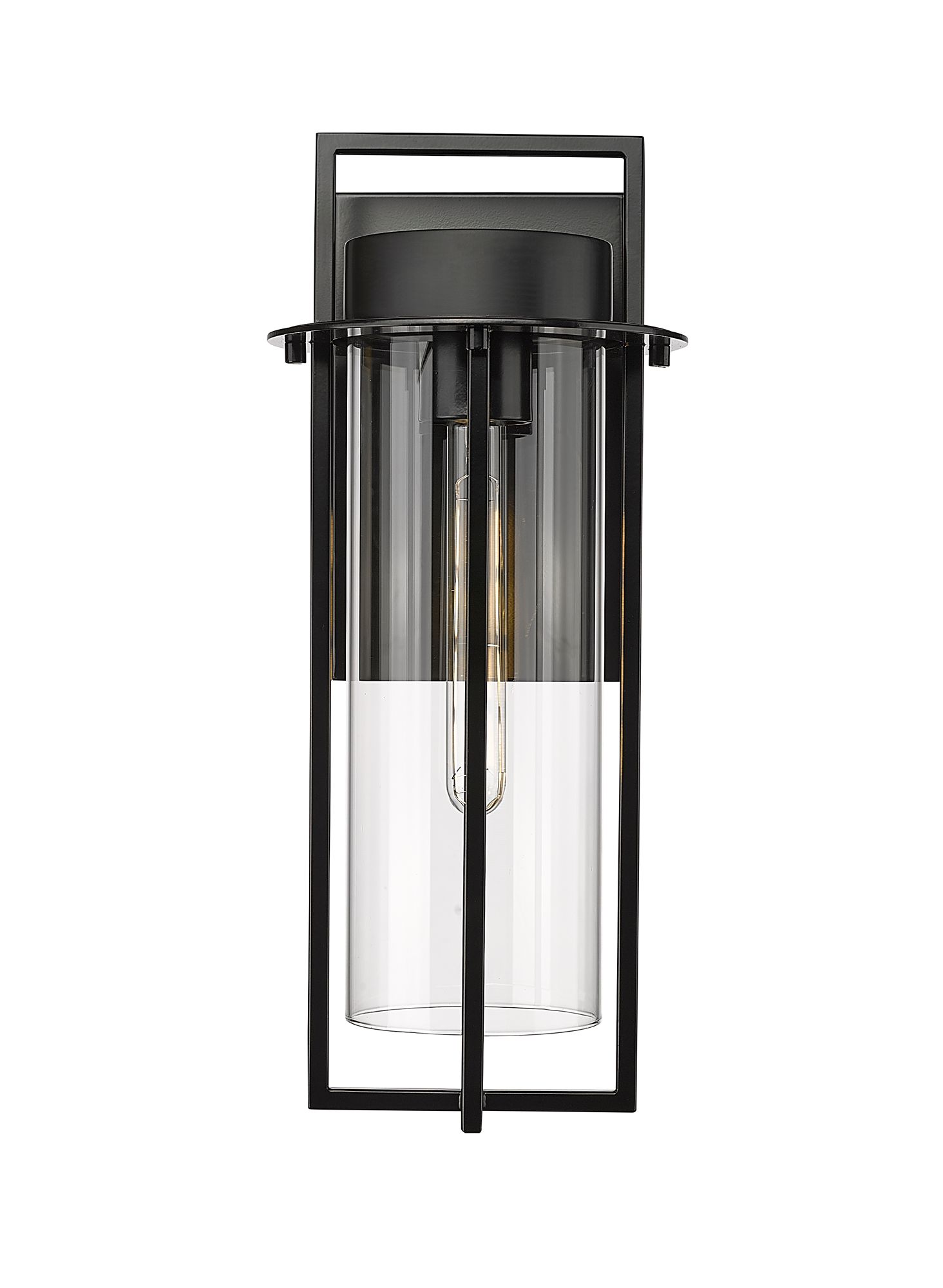 Thumbnail2 of Millennium Russell 1-Light 18.75" Powder Coated Black Outdoor Wall Sconce more views