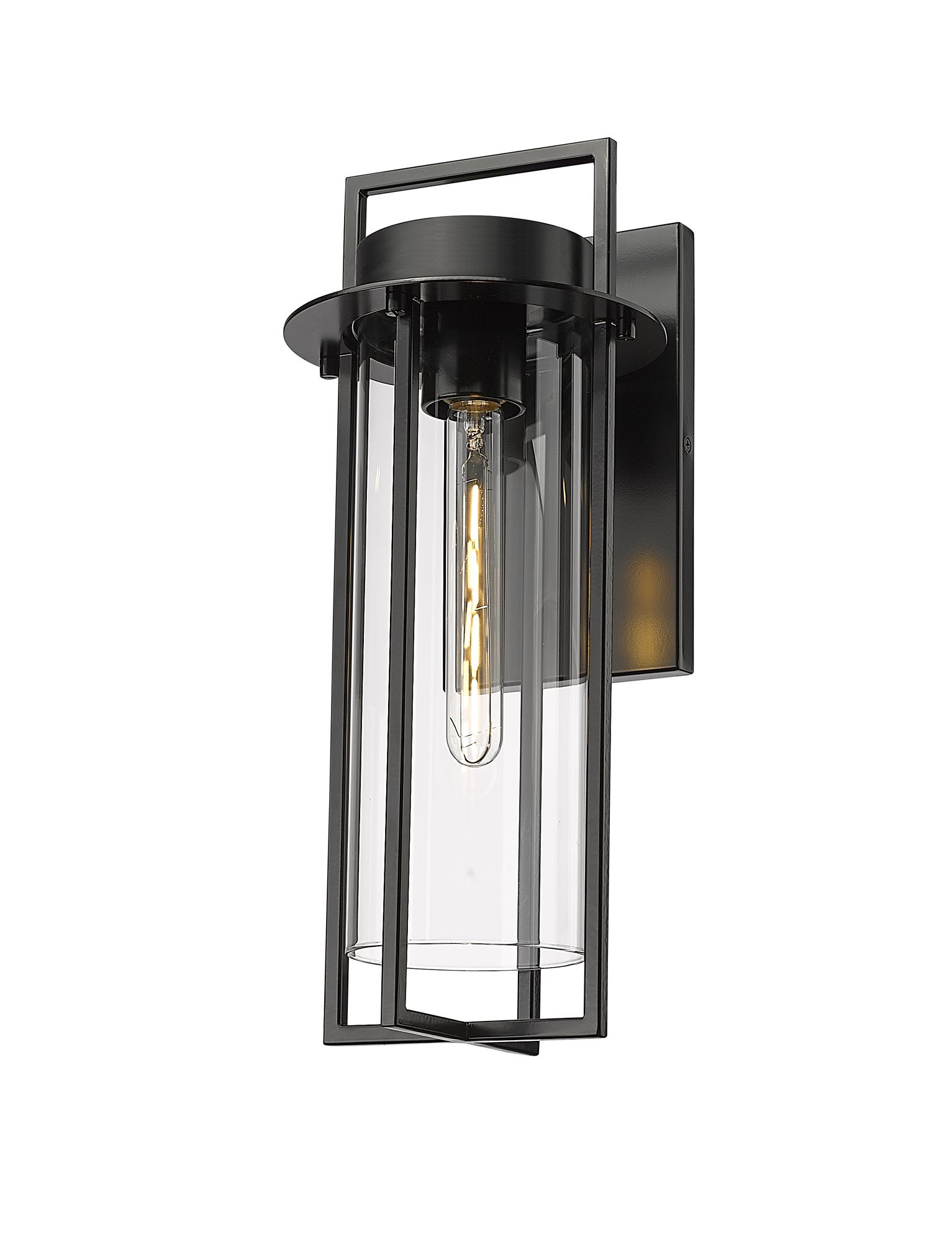 Thumbnail4 of Millennium Russell 1-Light 18.75" Powder Coated Black Outdoor Wall Sconce more views