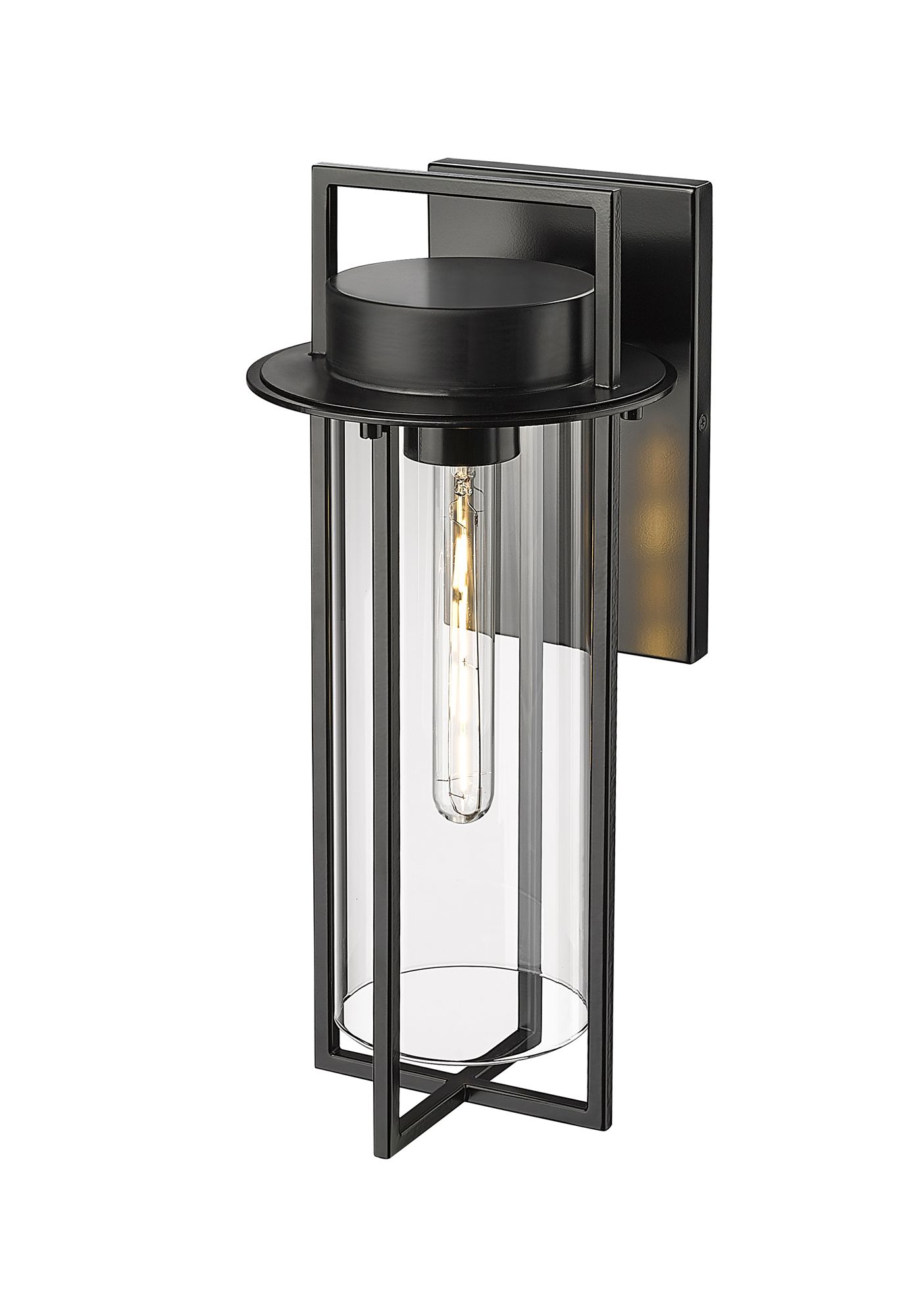 Millennium Russell 1-Light 18.75" Powder Coated Black Outdoor Wall Sconce