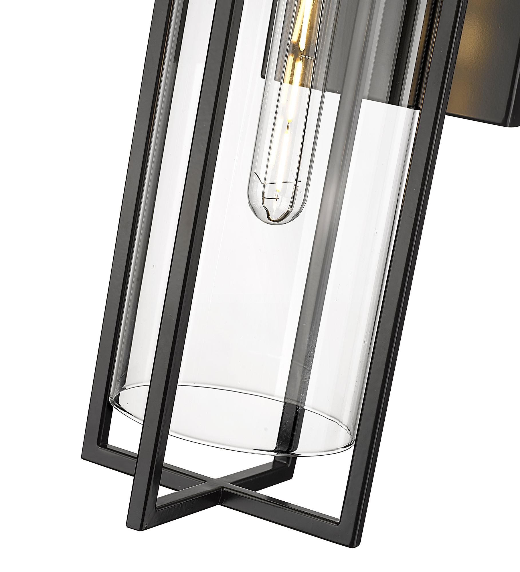 Millennium Russell 1-Light 18.75" Powder Coated Black Outdoor Wall Sconce