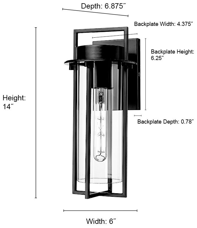 Image 7 Millennium Russell Outdoor Wall Sconce Powder Coated Black more views