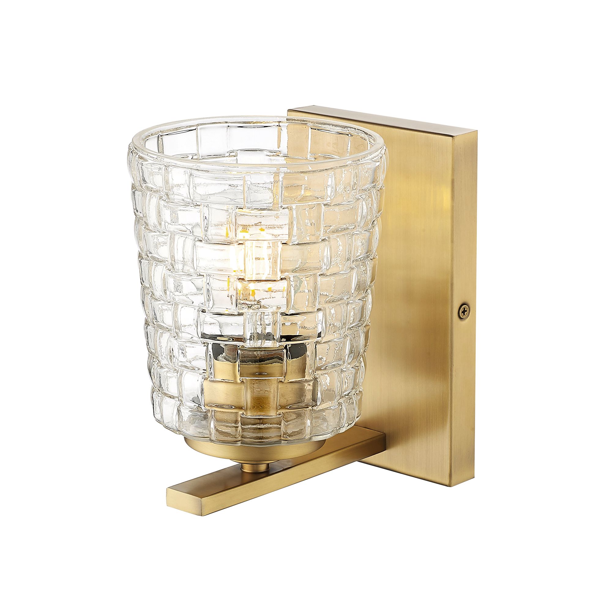 Millennium Saben 1-Light 4.75" Vintage Brass Wall Sconce with Glass Shade