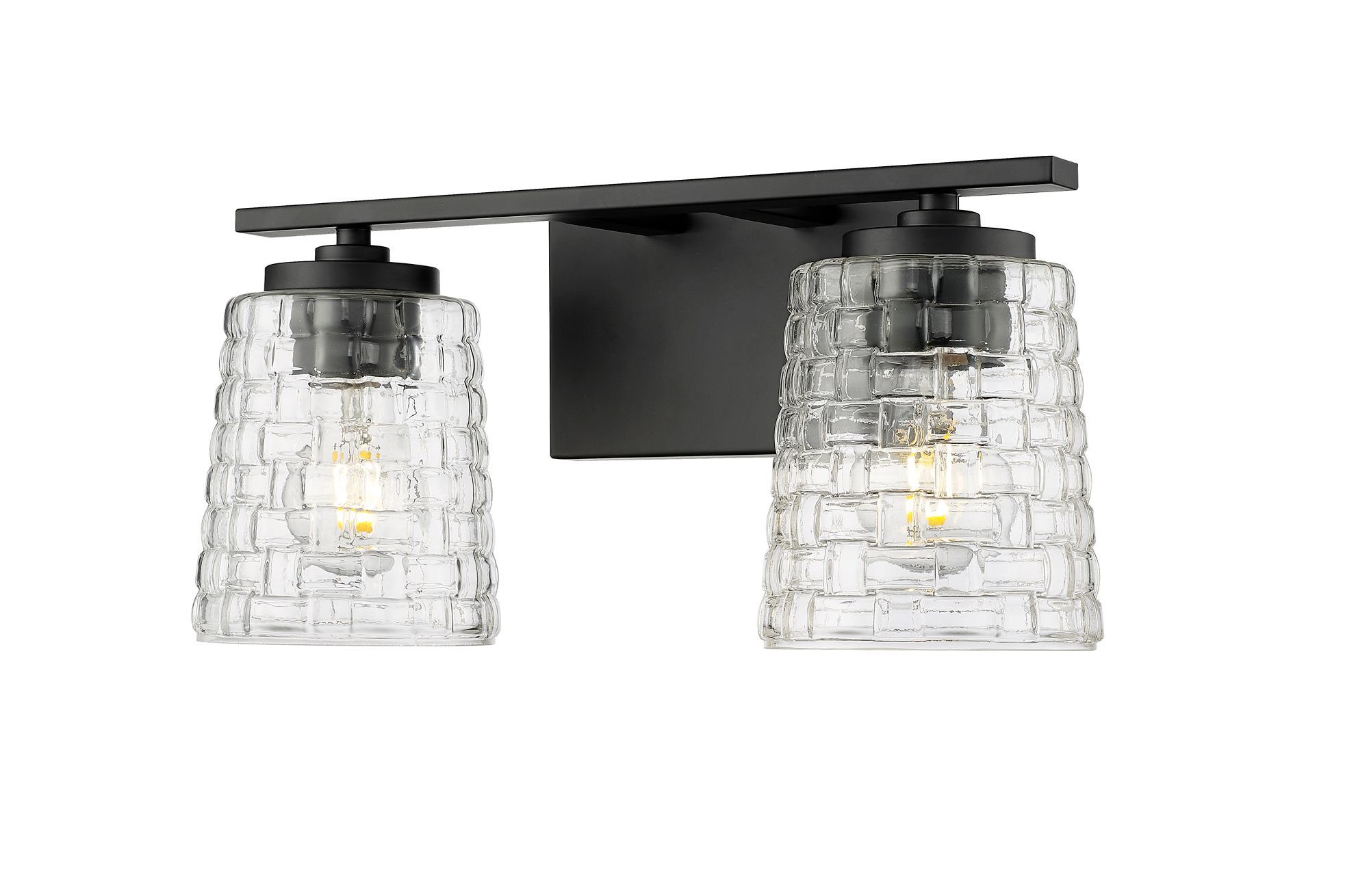 Image 3 Millennium Saben 2-Light 15" Matte Black Vanity Light with Glass Shade more views