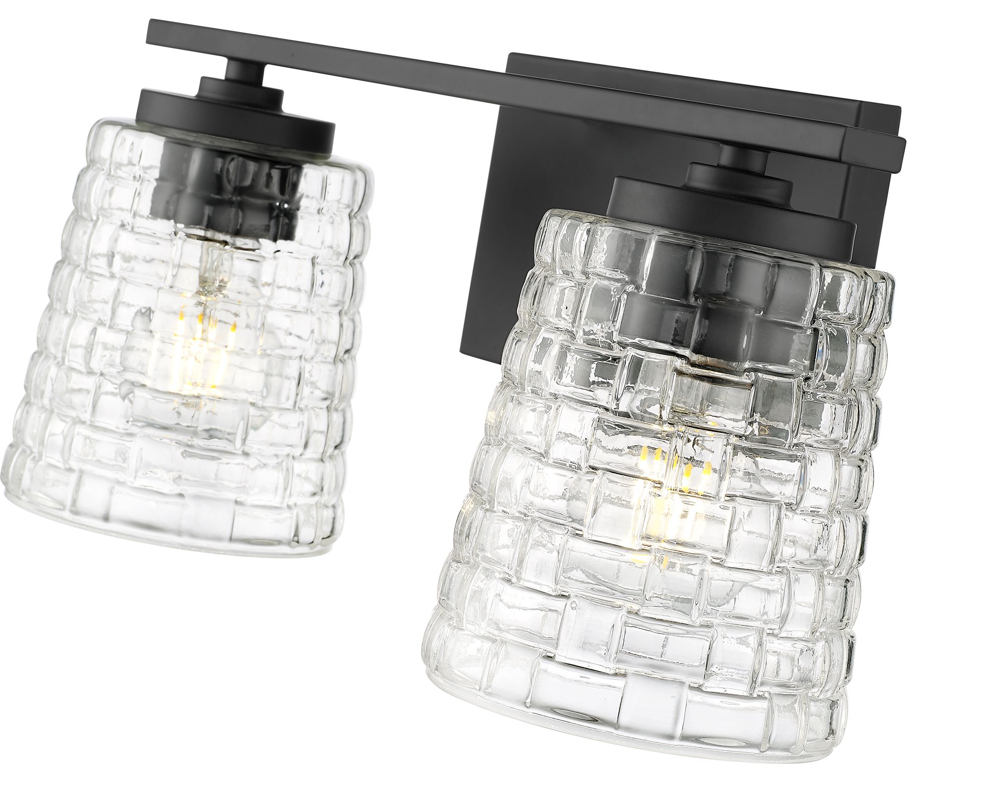 Image 6 Millennium Saben 2-Light 15" Matte Black Vanity Light with Glass Shade more views