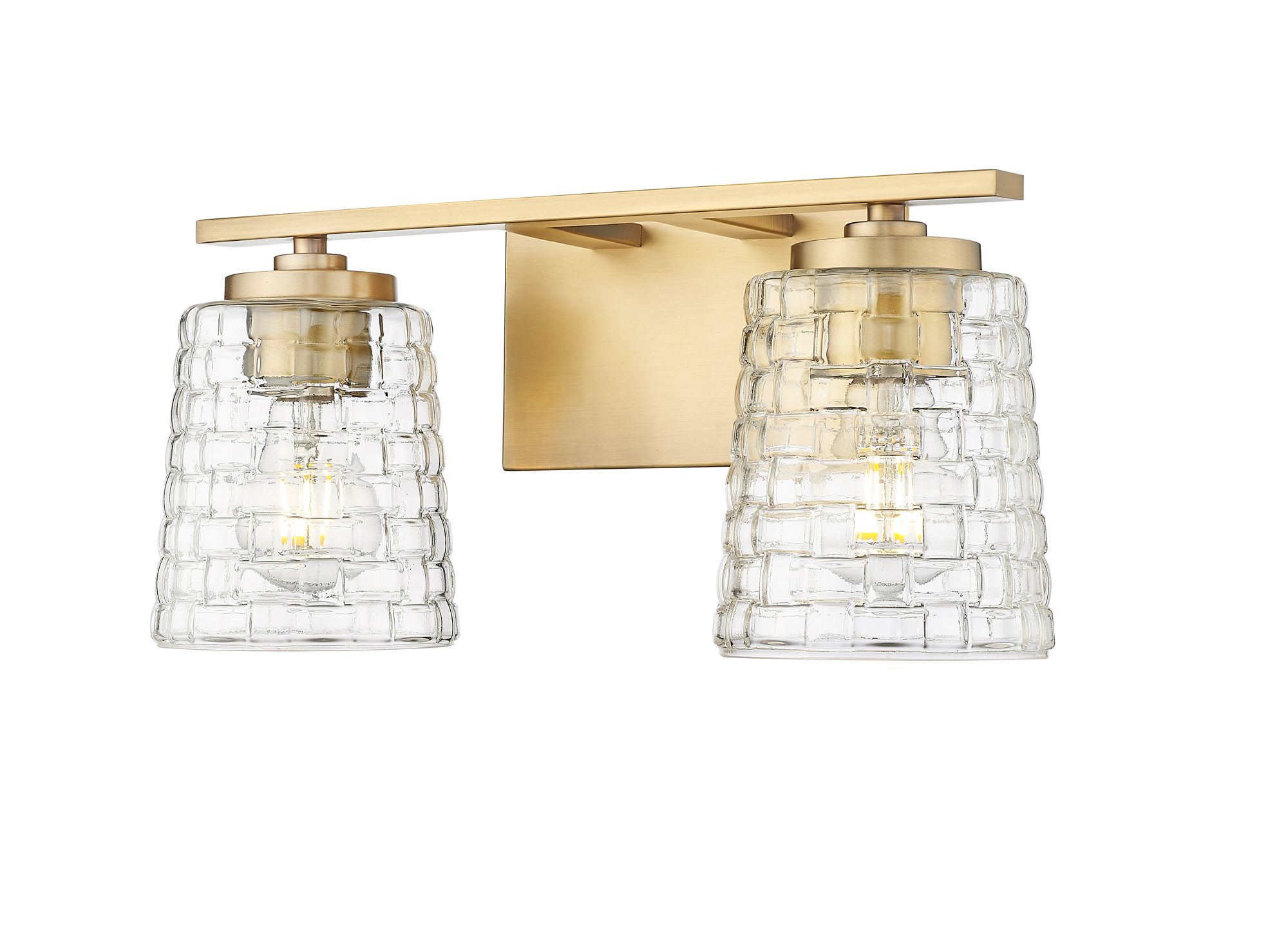 Image 3 Millennium Saben 2-Light 15" Vintage Brass Vanity Light with Glass Shade more views