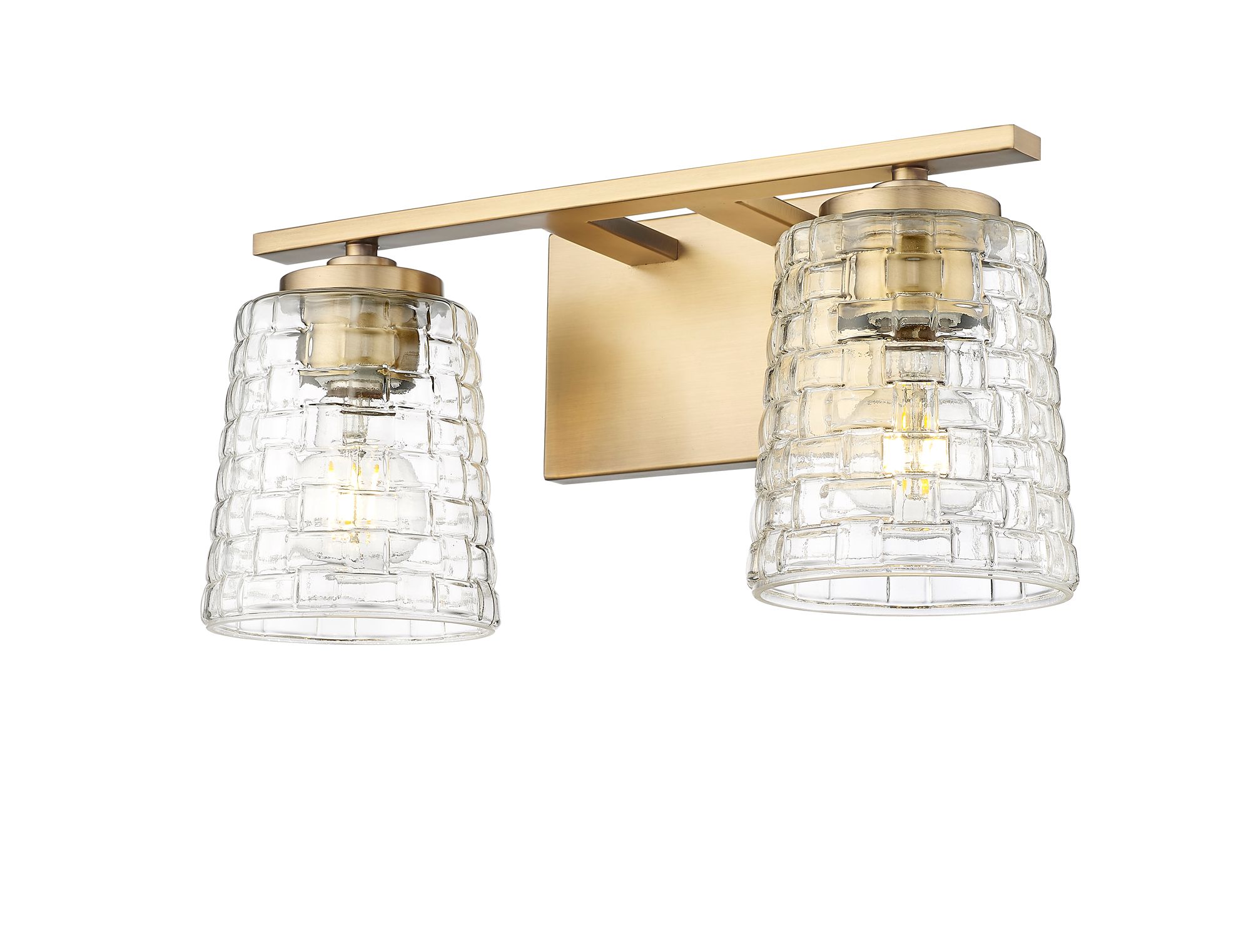 Image 4 Millennium Saben 2-Light 15" Vintage Brass Vanity Light with Glass Shade more views