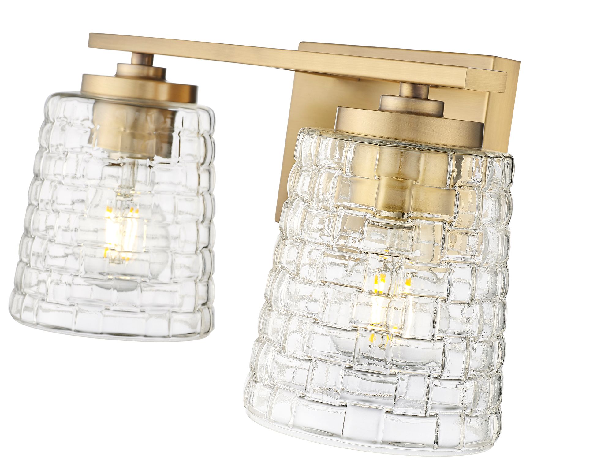 Image 6 Millennium Saben 2-Light 15" Vintage Brass Vanity Light with Glass Shade more views