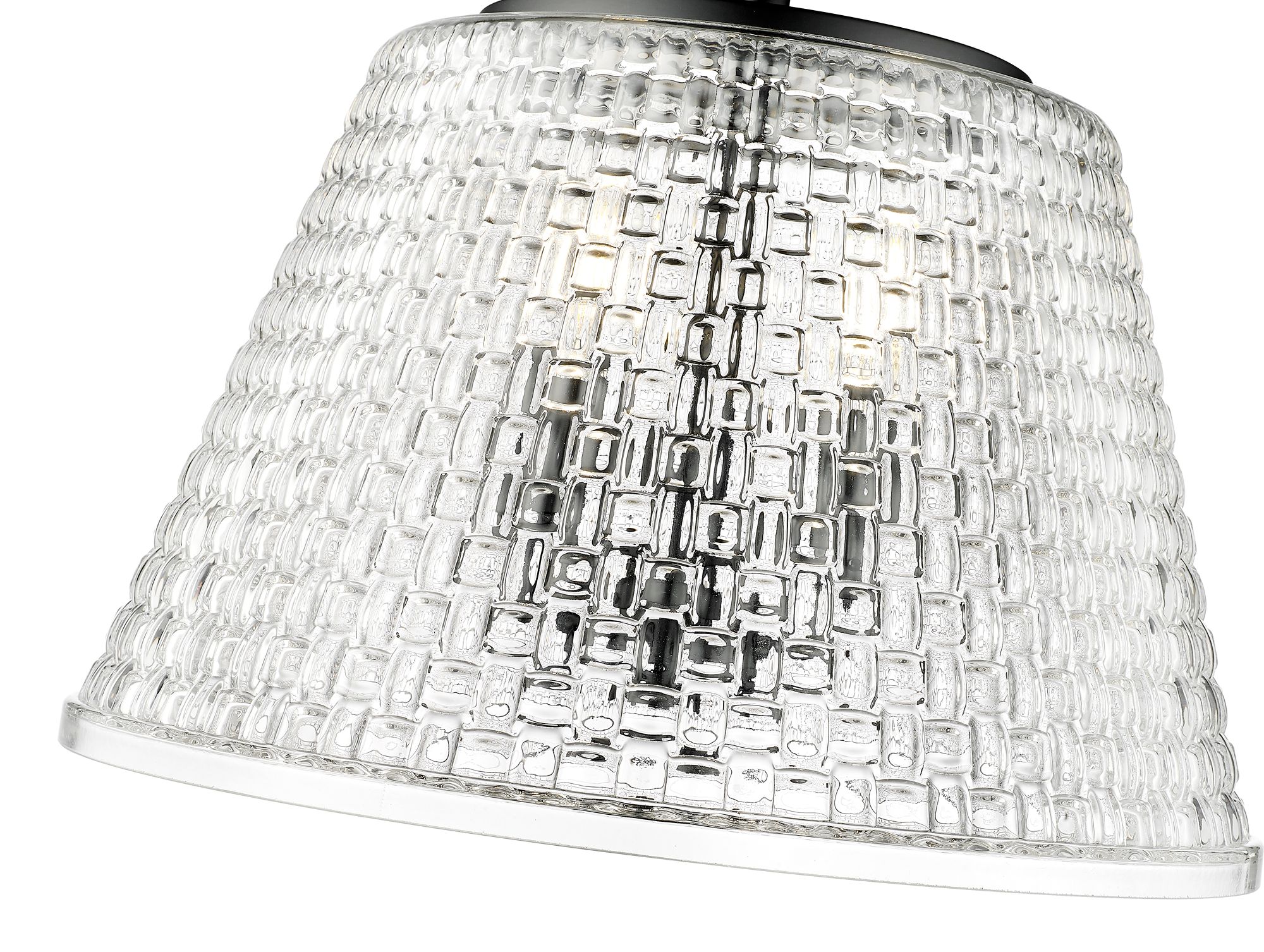 Image 6 Millennium Saben 3-Light 15" Matte Black Semi-Flush with Glass Shade more views