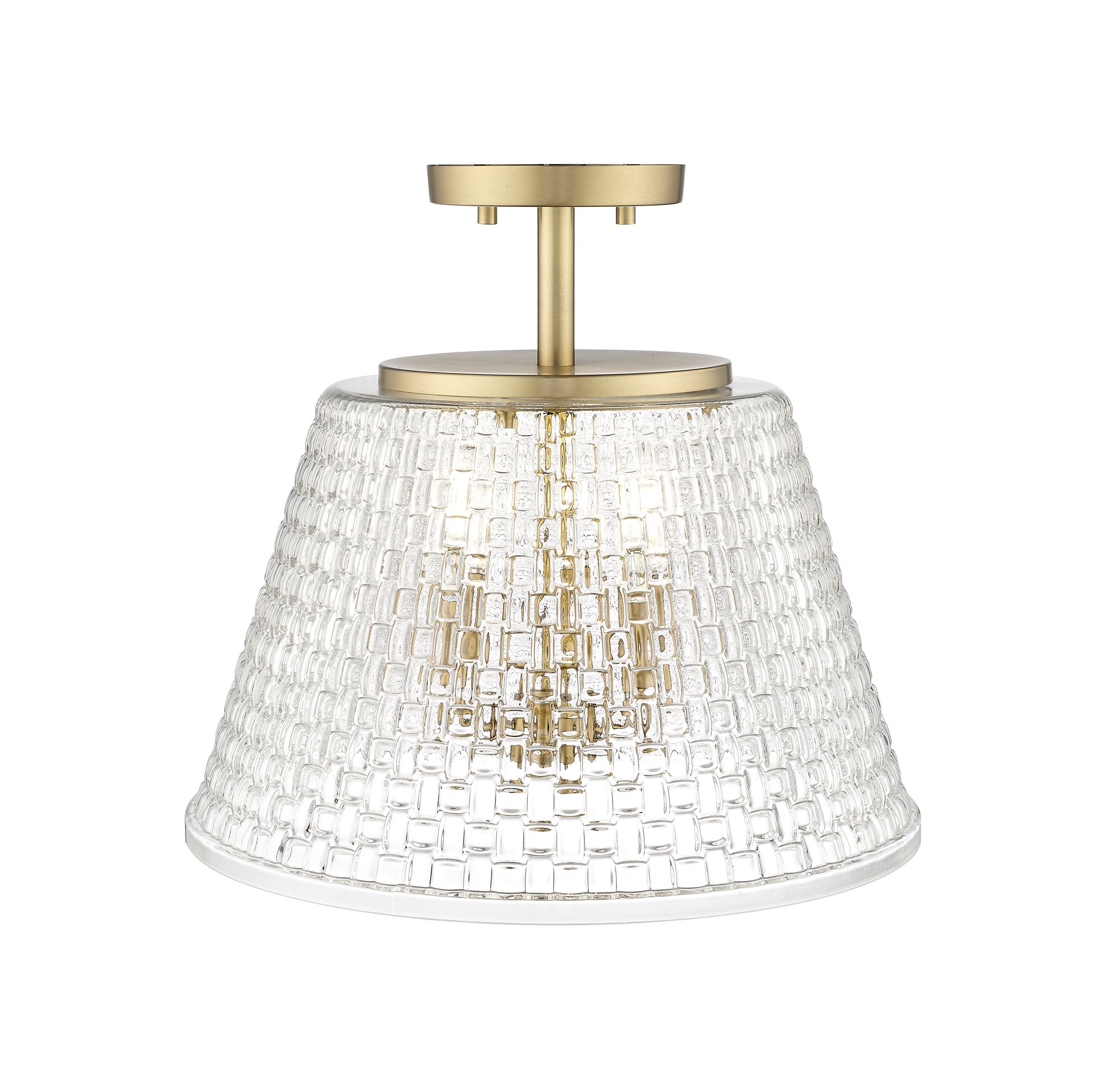 Image 5 Millennium Saben 3-Light 15" Vintage Brass Semi-Flush with Glass Shade more views