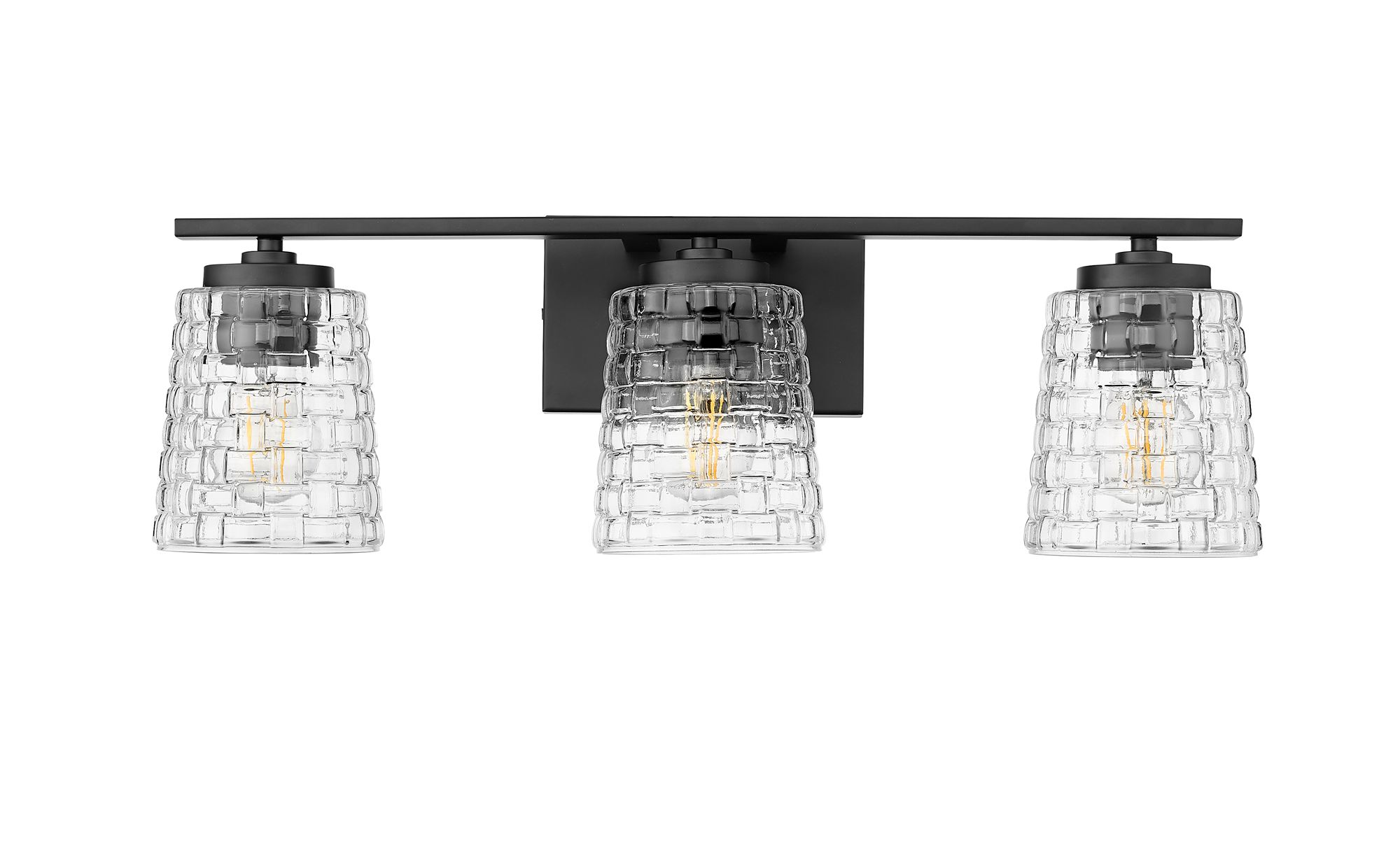 Image 3 Millennium Saben 3-Light 23" Matte Black Vanity Light with Glass Shade more views