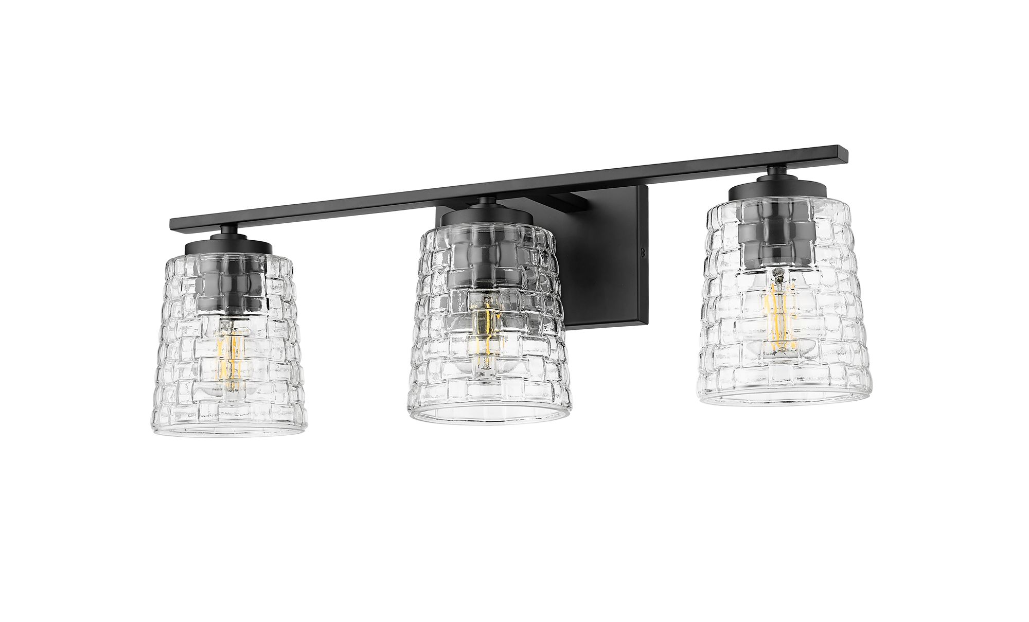 Image 5 Millennium Saben 3-Light 23" Matte Black Vanity Light with Glass Shade more views