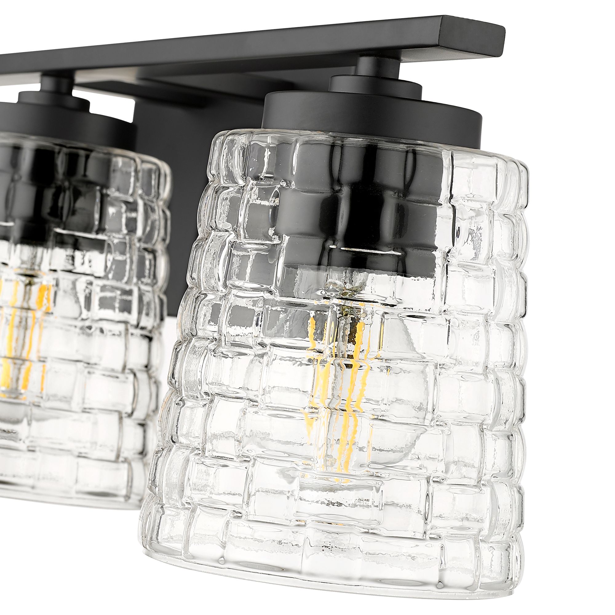 Image 7 Millennium Saben 3-Light 23" Matte Black Vanity Light with Glass Shade more views