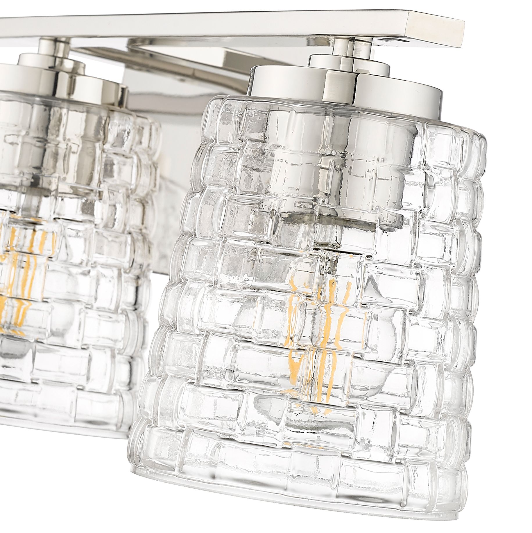 Image 7 Millennium Saben 3-Light 23" Polished Nickel Vanity Light with Glass Shade more views