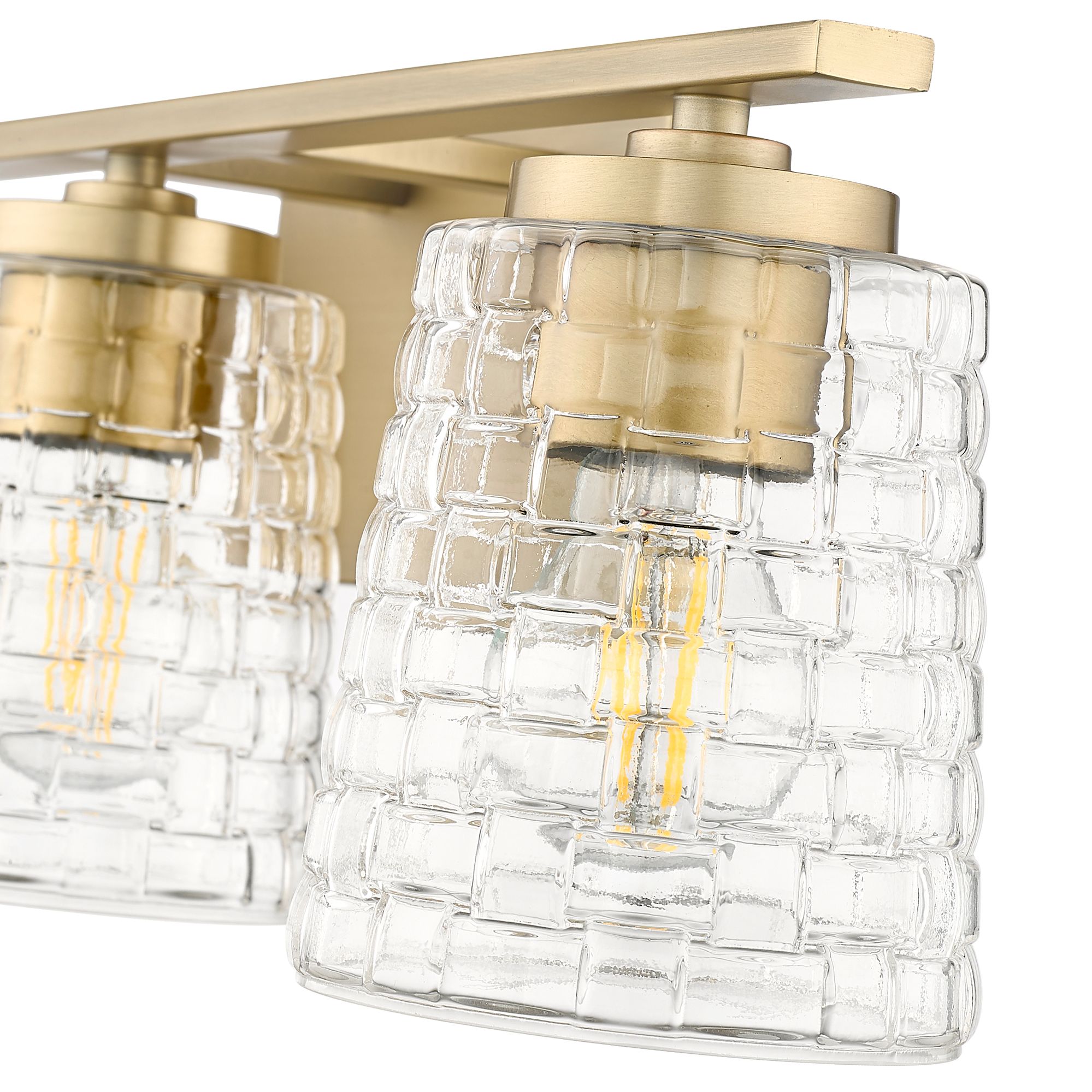 Image 2 Millennium Saben 3-Light 23" Vintage Brass Vanity Light with Glass Shade more views