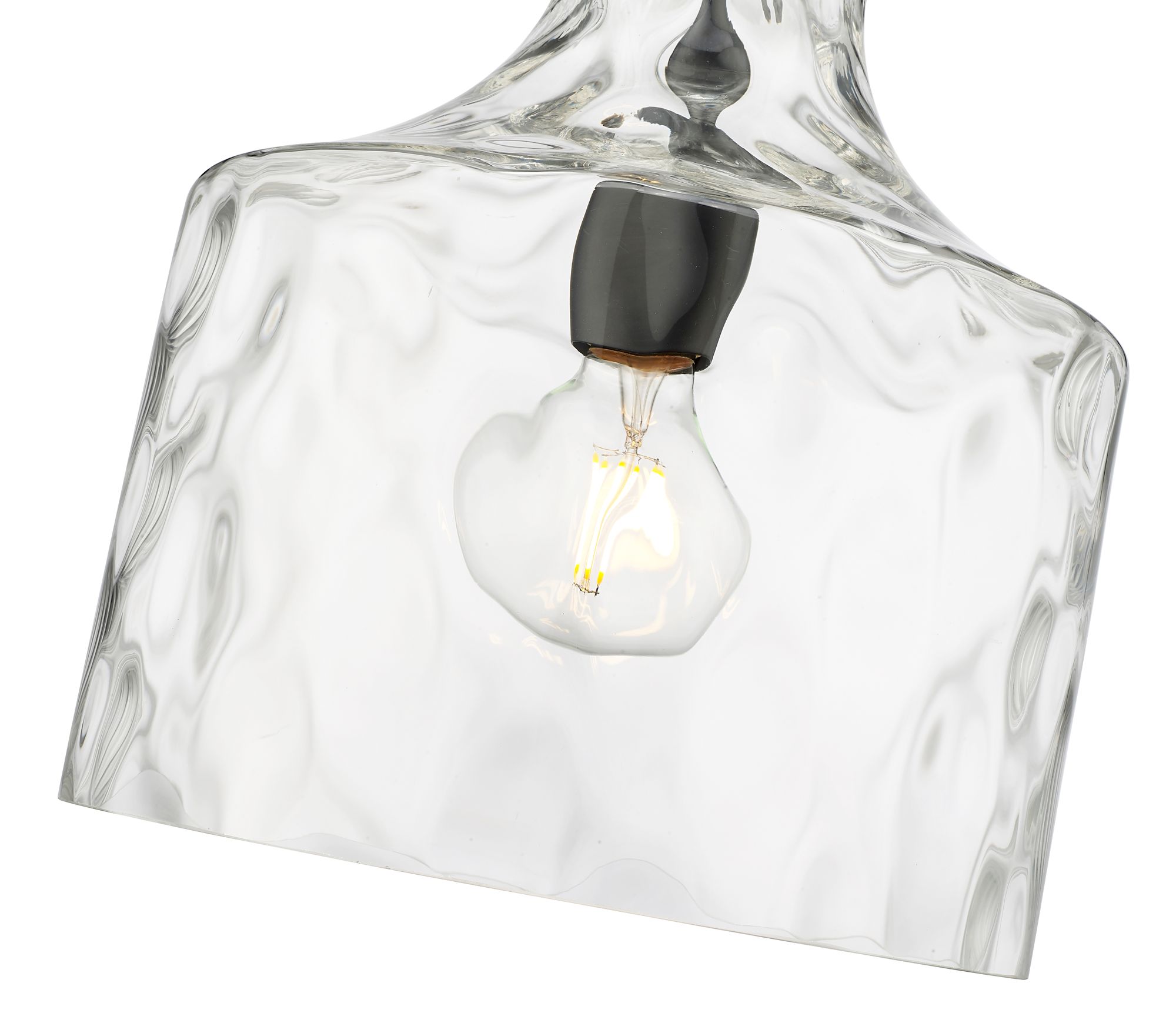 Image 6 Millennium Santorini 1-Light 11" Matte Black Pendant with Glass Shade more views