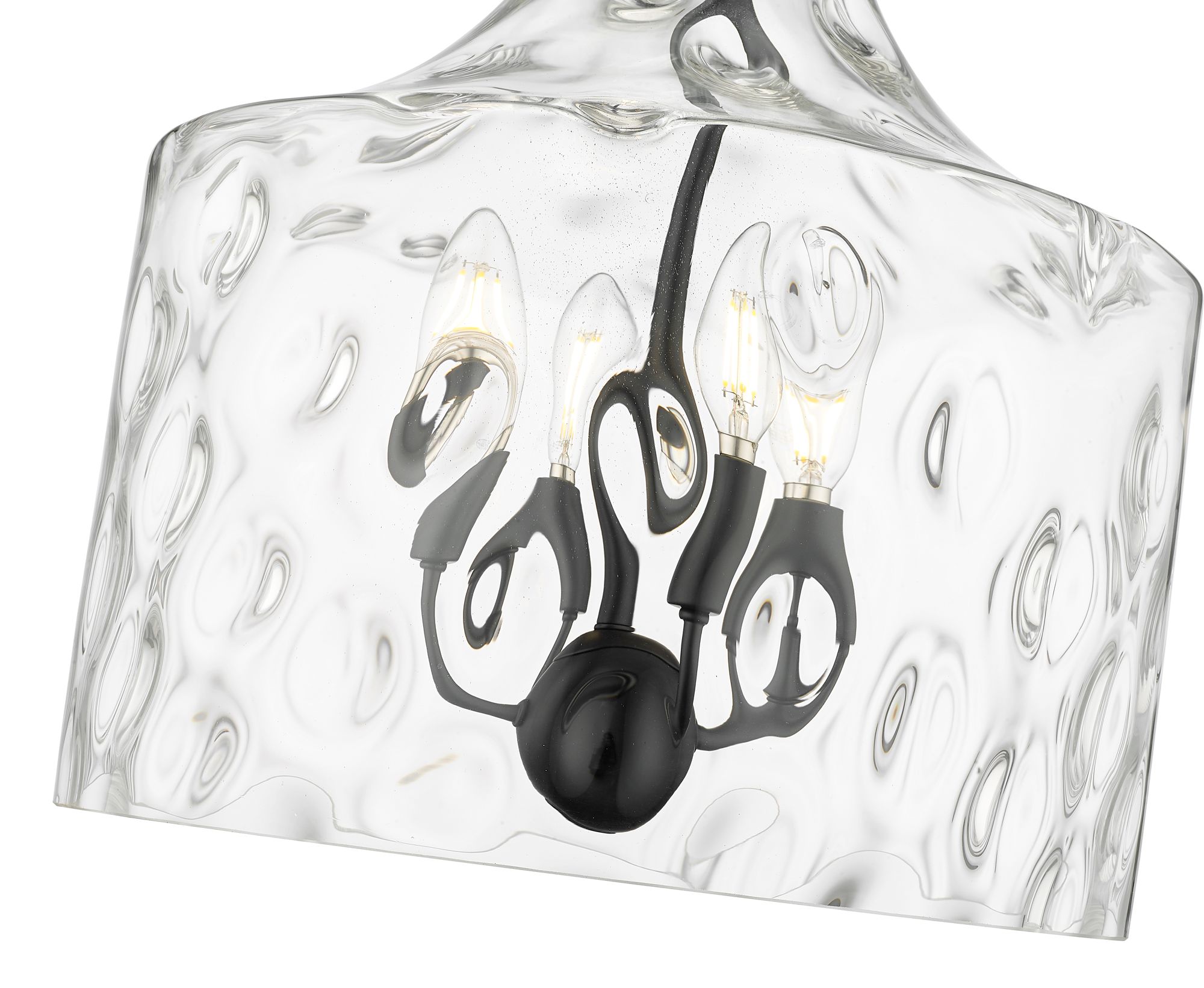 Image 5 Millennium Santorini 4-Light 15" Matte Black Pendant with Glass Shade more views