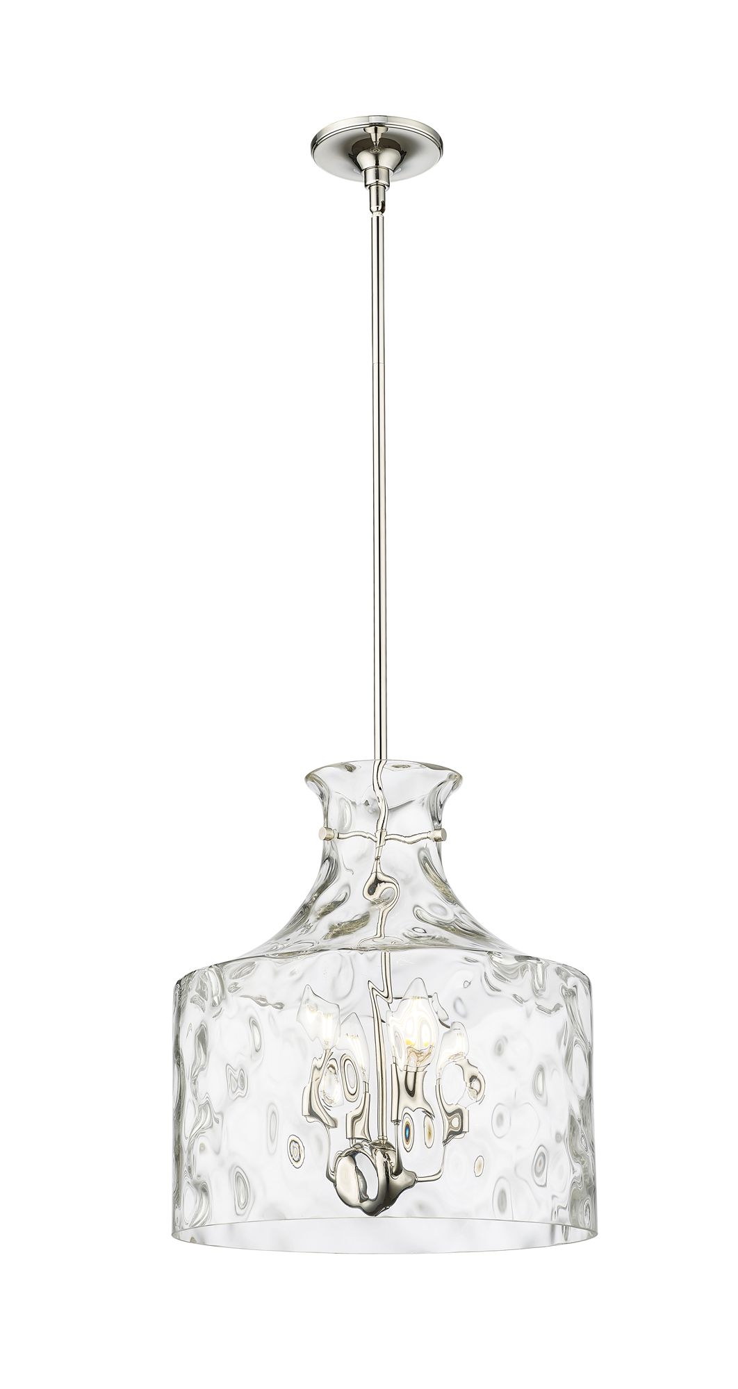 Image 2 Millennium Santorini 4-Light 15" Polished Nickel Pendant with Glass Shade more views