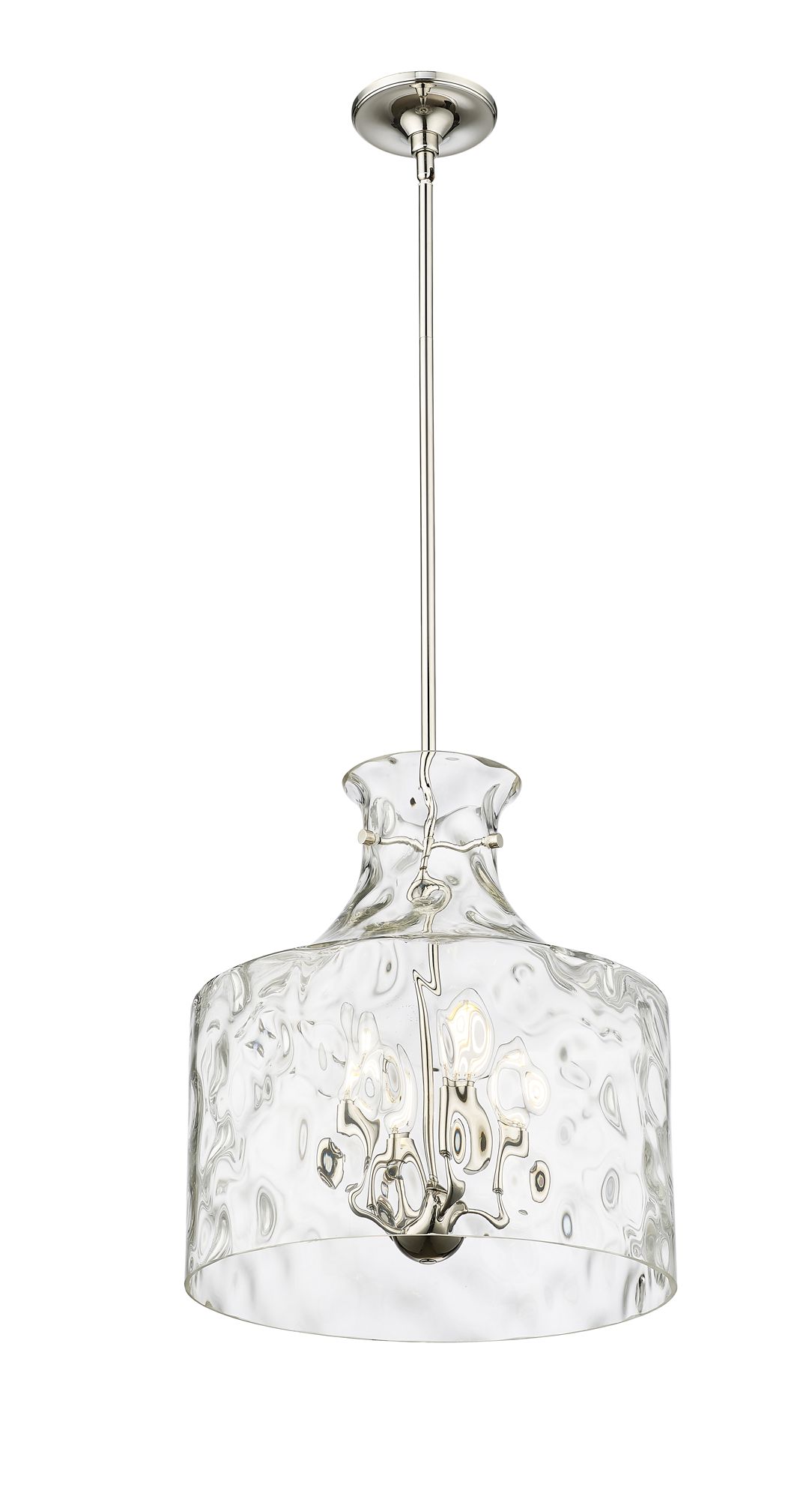 Image 3 Millennium Santorini 4-Light 15" Polished Nickel Pendant with Glass Shade more views