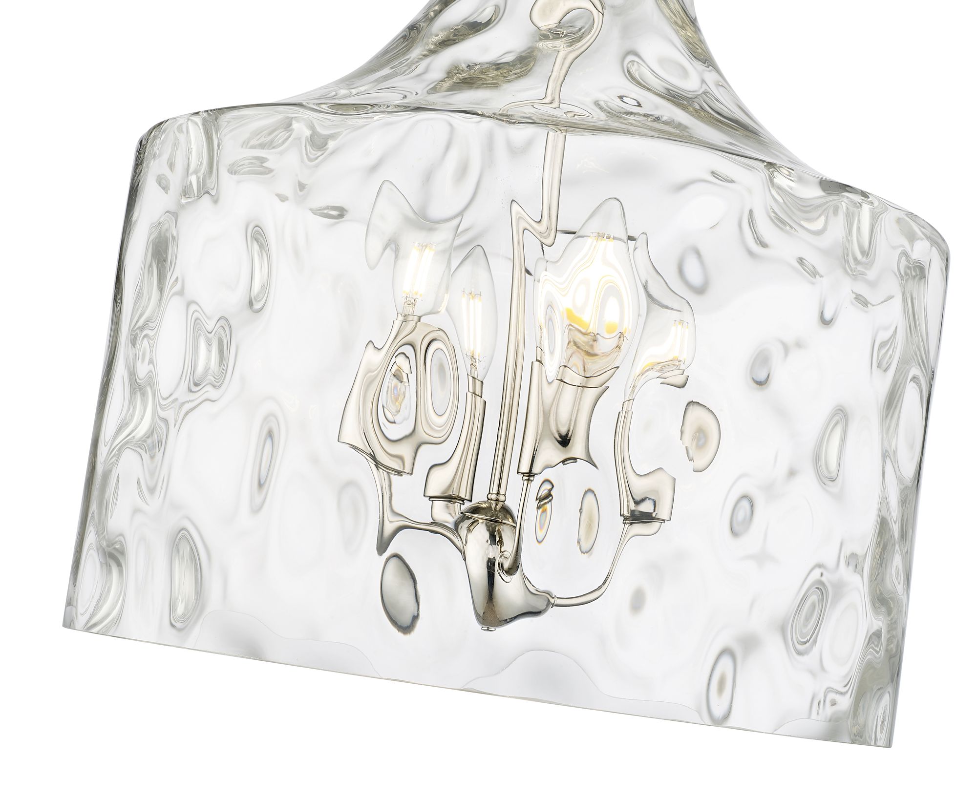 Image 5 Millennium Santorini 4-Light 15" Polished Nickel Pendant with Glass Shade more views