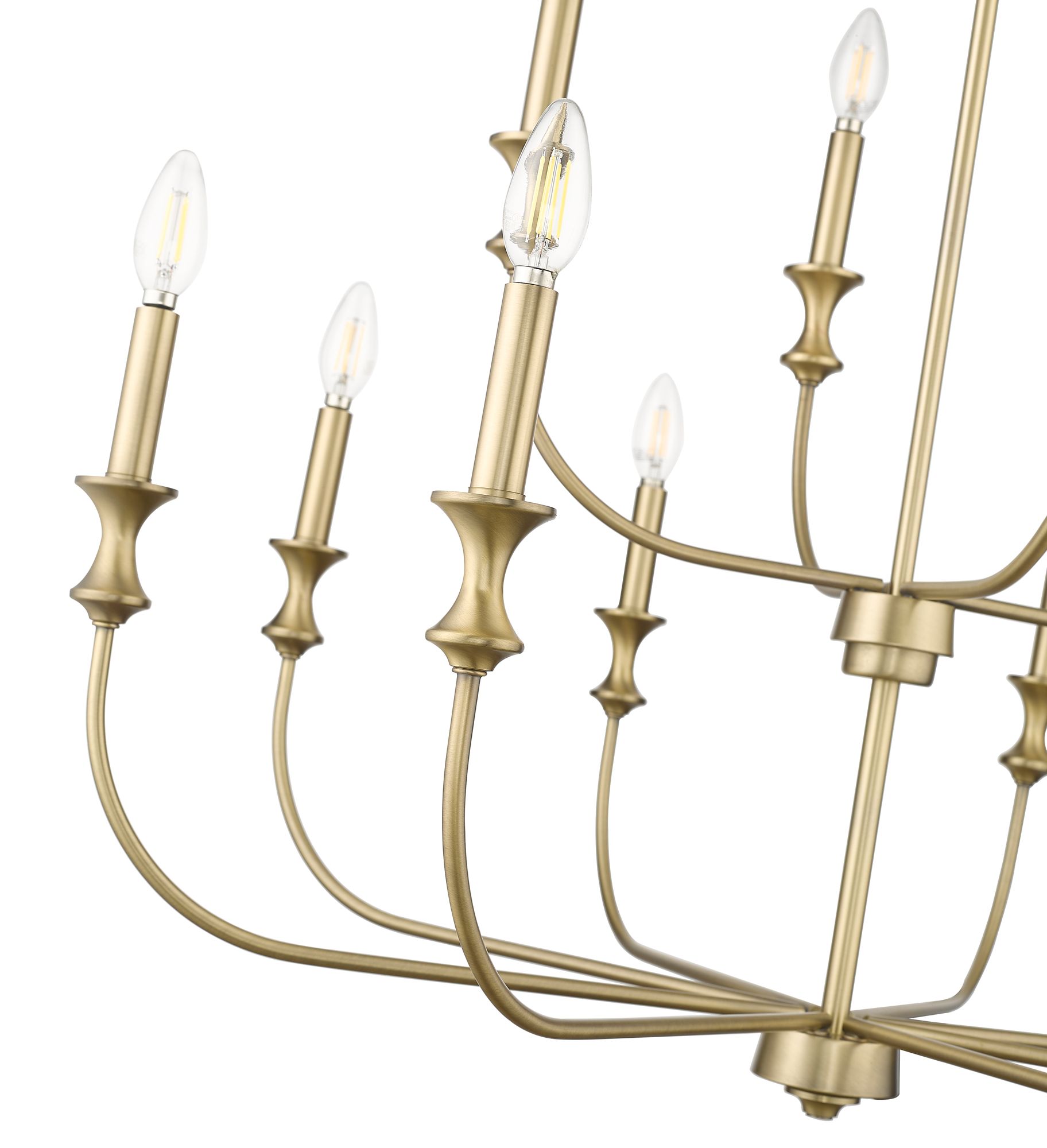 Image 6 Millennium Savanne 12-Light 34" Vintage Brass Chandelier more views
