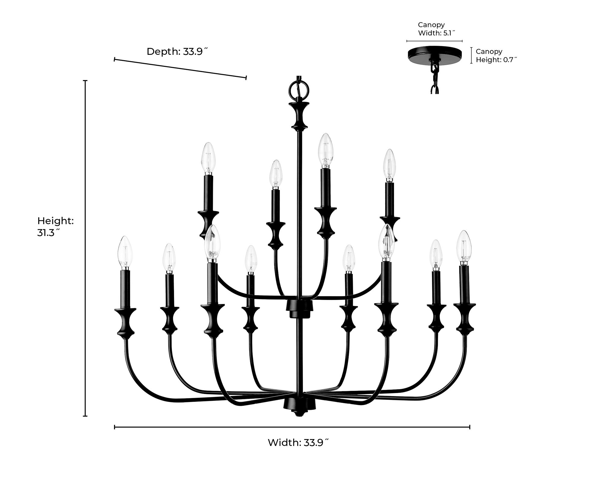 Image 7 Millennium Savanne 12-Light 34" Vintage Brass Chandelier more views